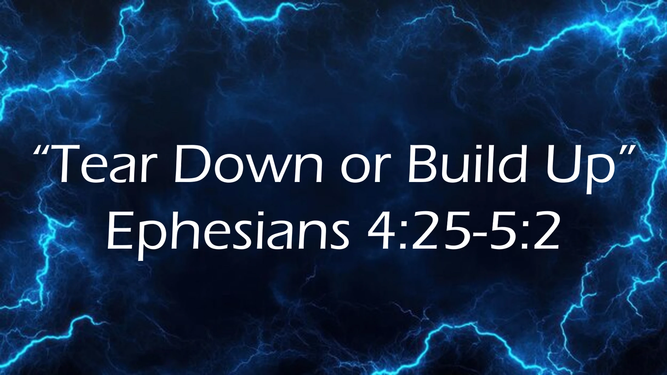 "Tear Down or Build Up"