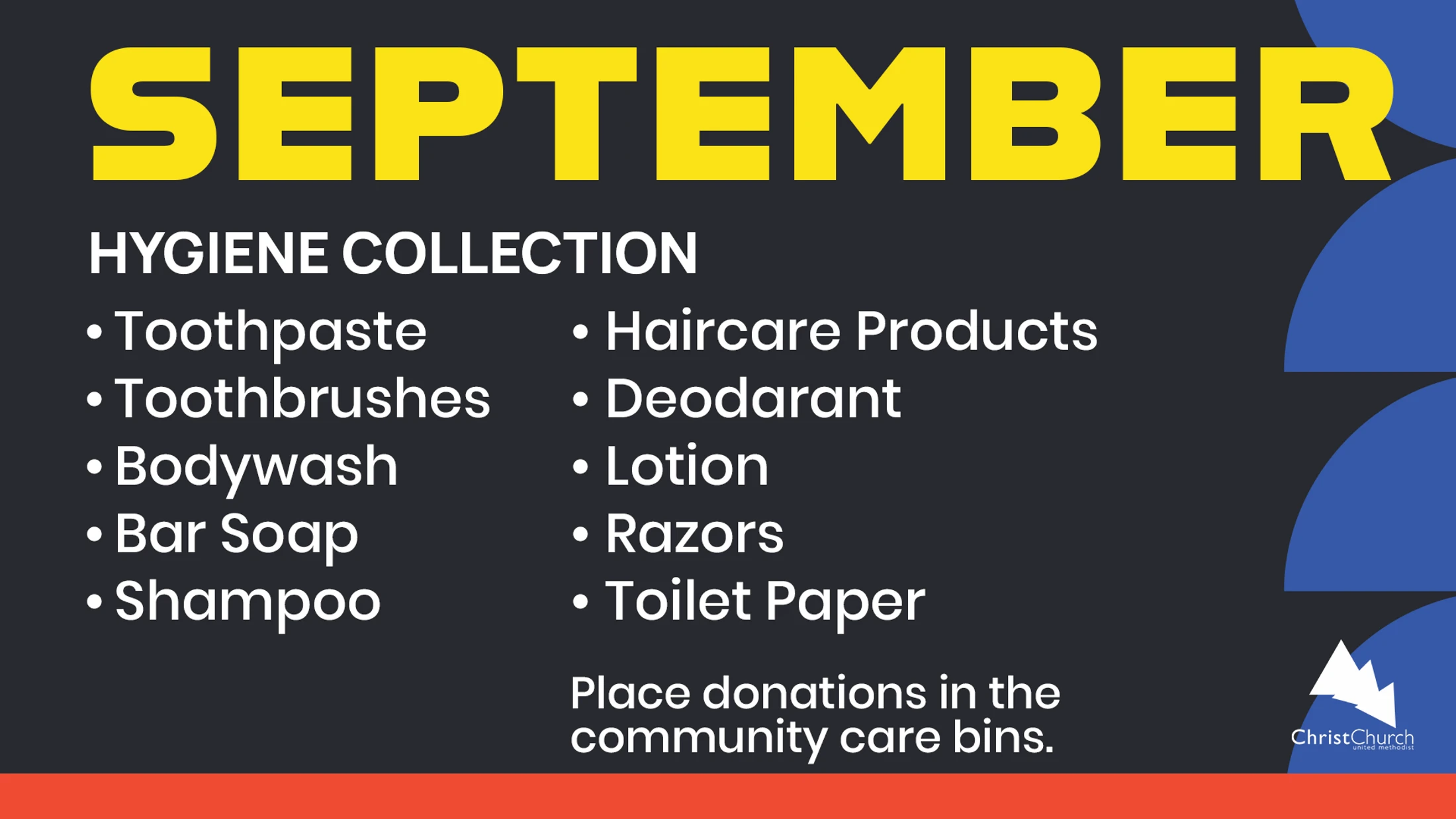 September Community Care - Personal Hygiene Month
