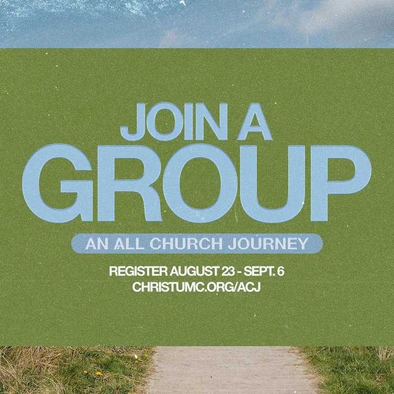 <span class="h6">Christ Church will jumpstart our spiritual transformation by pairing sermons with weekly group discussions during the All Church Journey this Fall! You do not want to miss out on this easy way to make friends and build faith habits discussed in The Walk by Adam Hamilton by being part of a weekly group discussion for 6 sessions beginning the week of September 13. This is a fun and safe "next step" on your faith journey. You can find your group using the link below, stop by the Next Steps Hub, express interest on your connect card, or contact Glenda Wilkins at <a href="mailto:glenda@christumc.org">glenda@christumc.org</a>.</span>