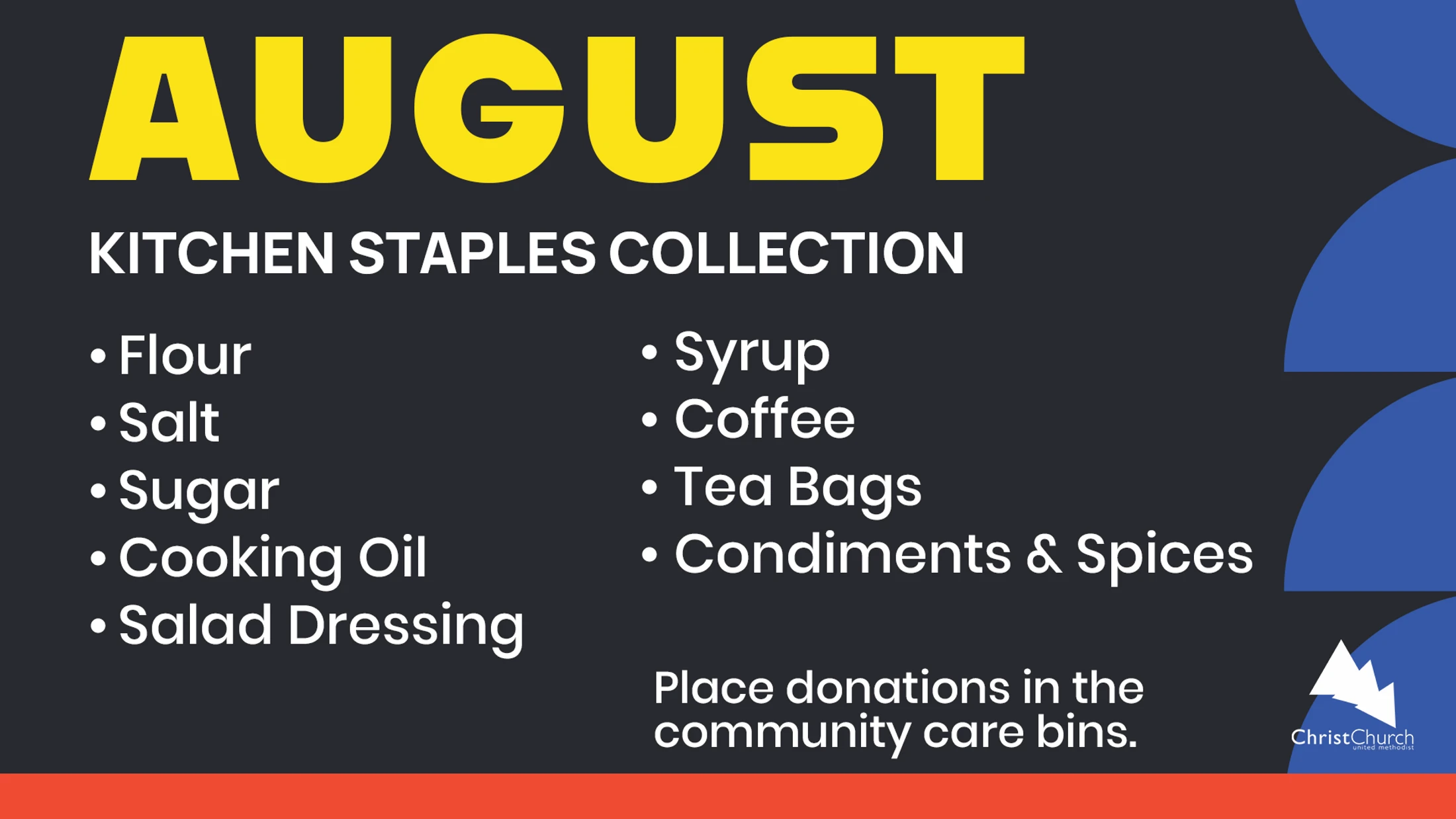 August Community Cares - Pack The Pantries