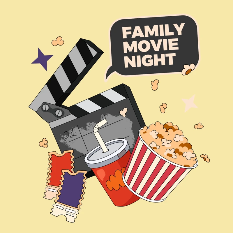 <h3 style="color:#df3923;">Family Movie Night</h3>