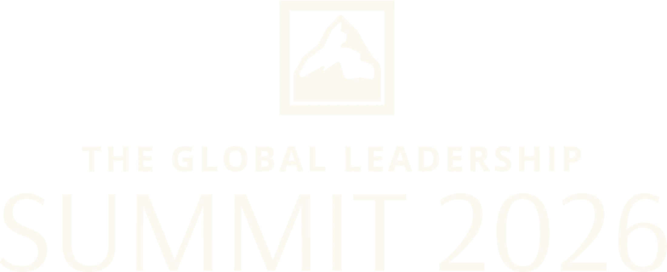 Logo for The Global Leadership Summit 2026. Features a stylized mountain icon above the words 'THE GLOBAL LEADERSHIP SUMMIT 2026'.