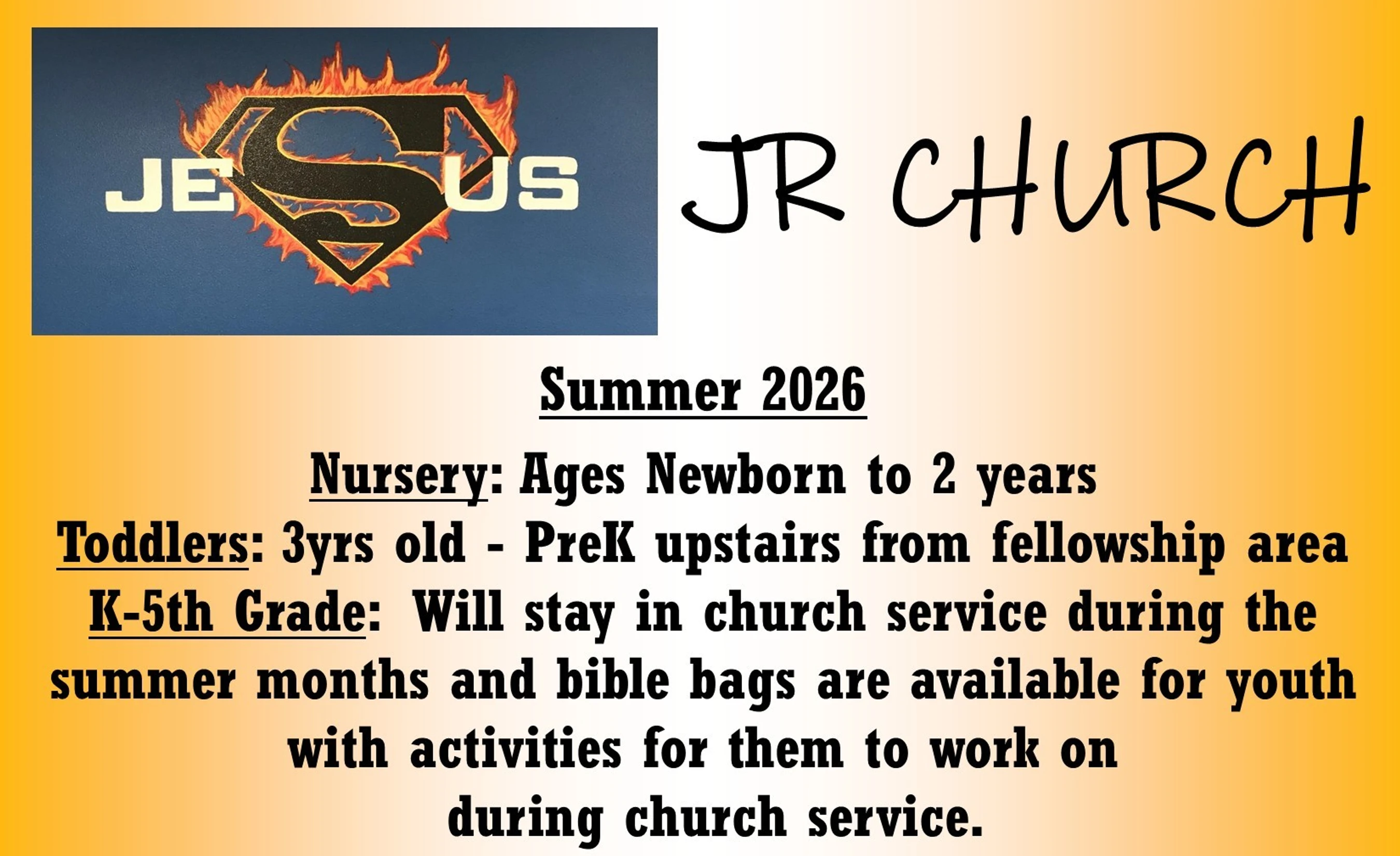 JR. CHURCH (3yrs-5th)