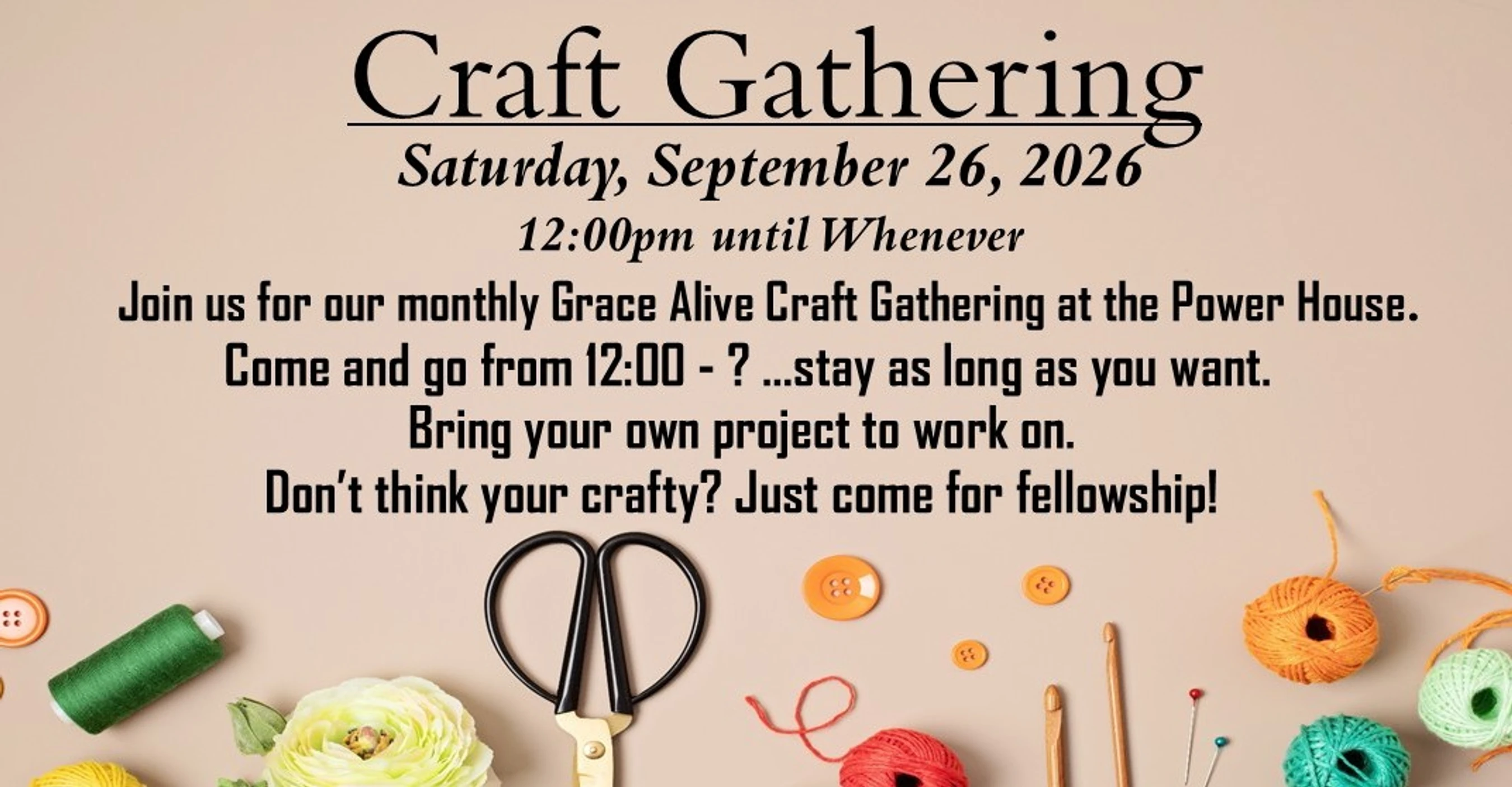 Grace Alive Monthly Craft Gathering