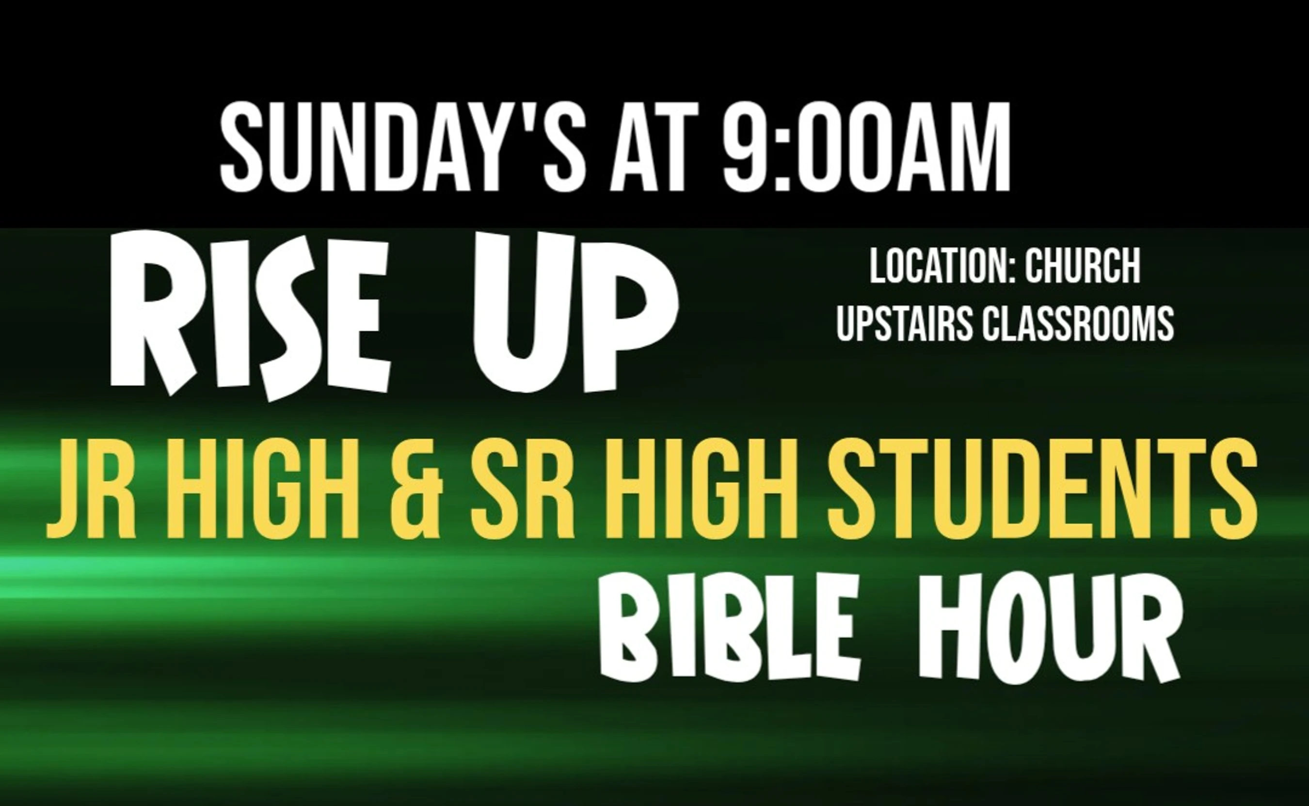 Meets Sunday Mornings @ 9am (Upstairs classroom)