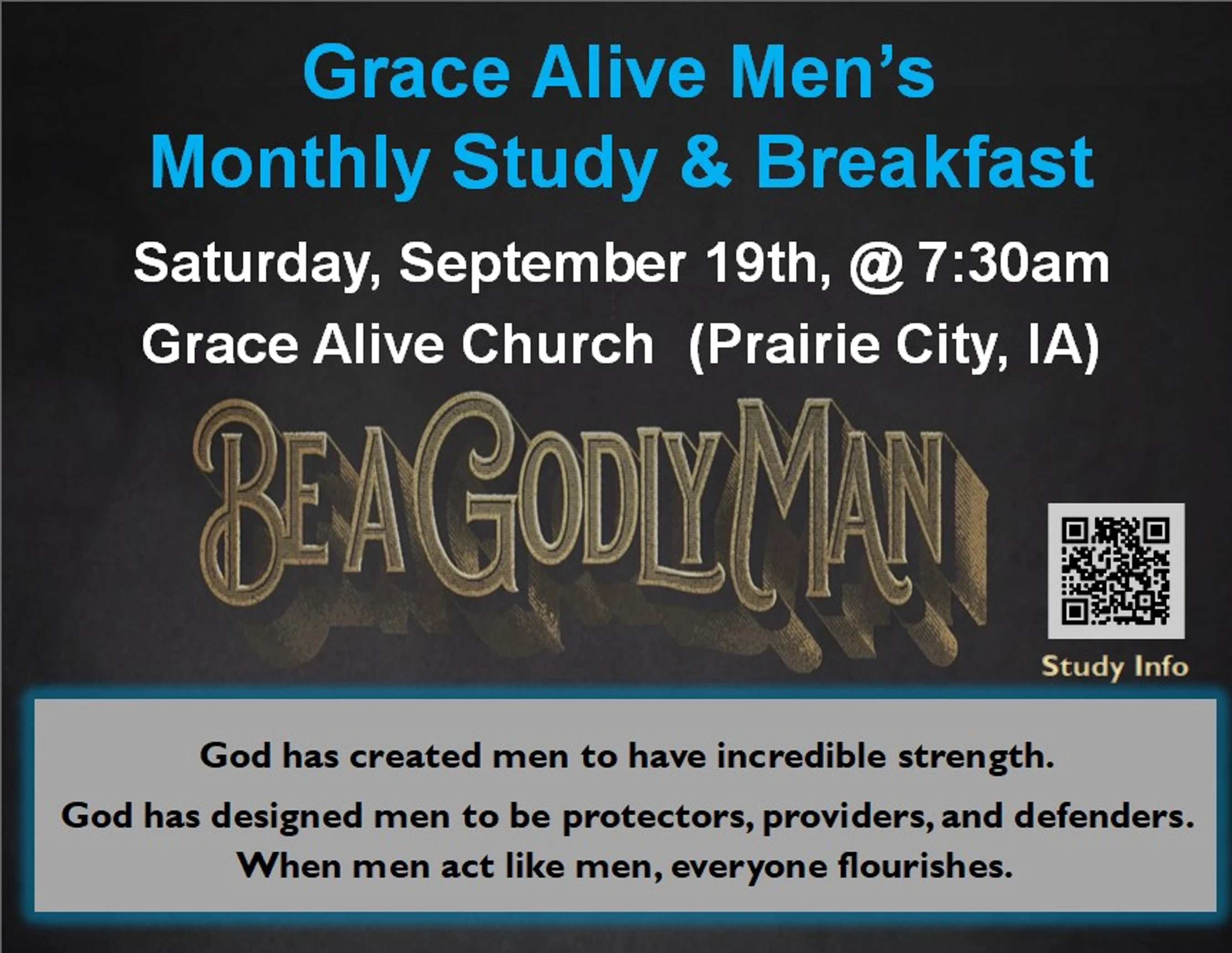 Grace Alive Men's Monthly Study & Breakfast
