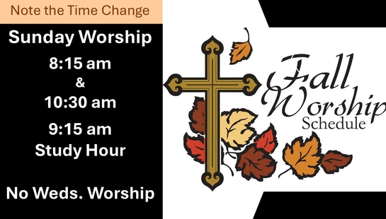 Fall Worship Schedule