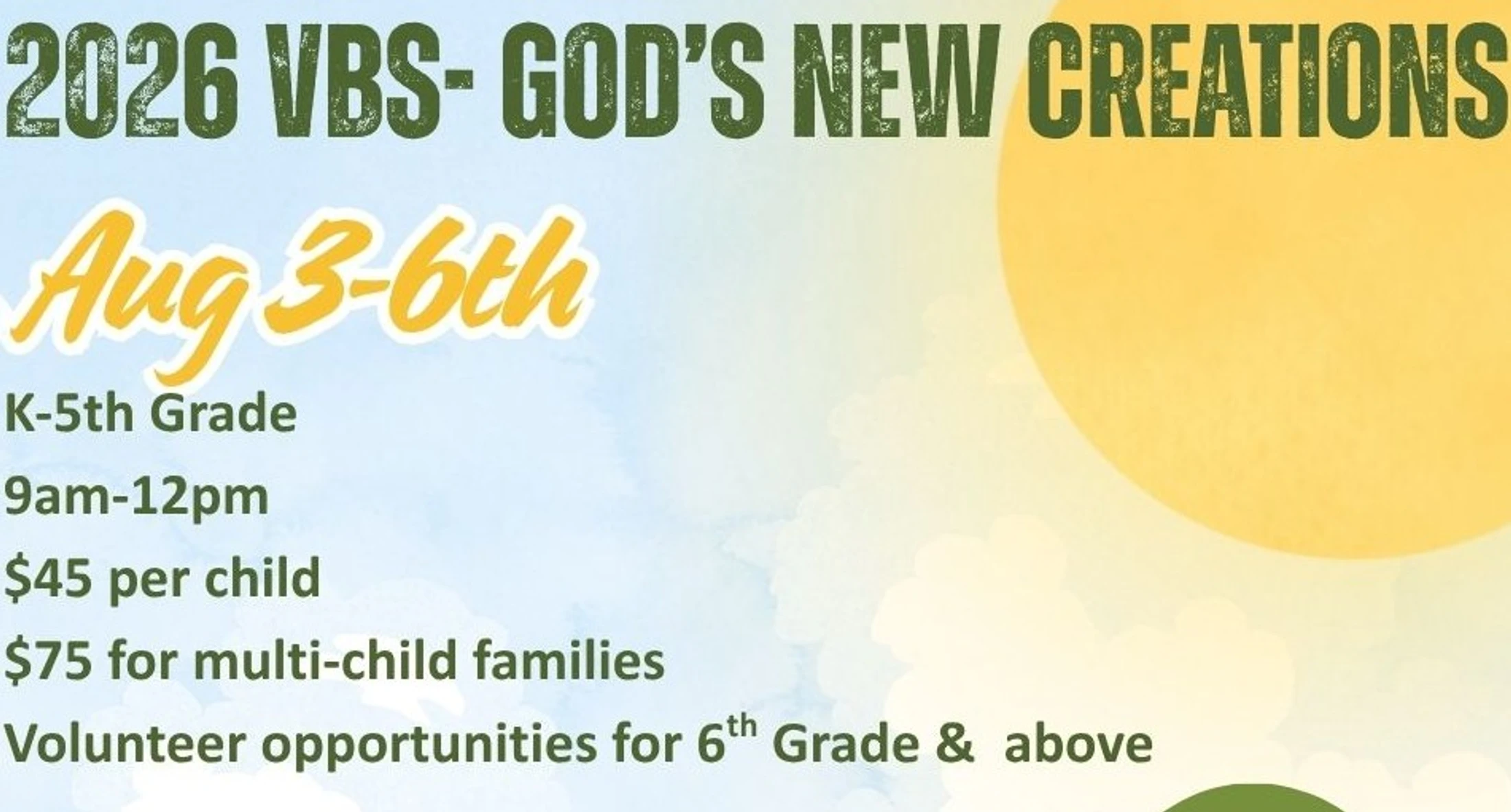 2026 VBS God's New Creations