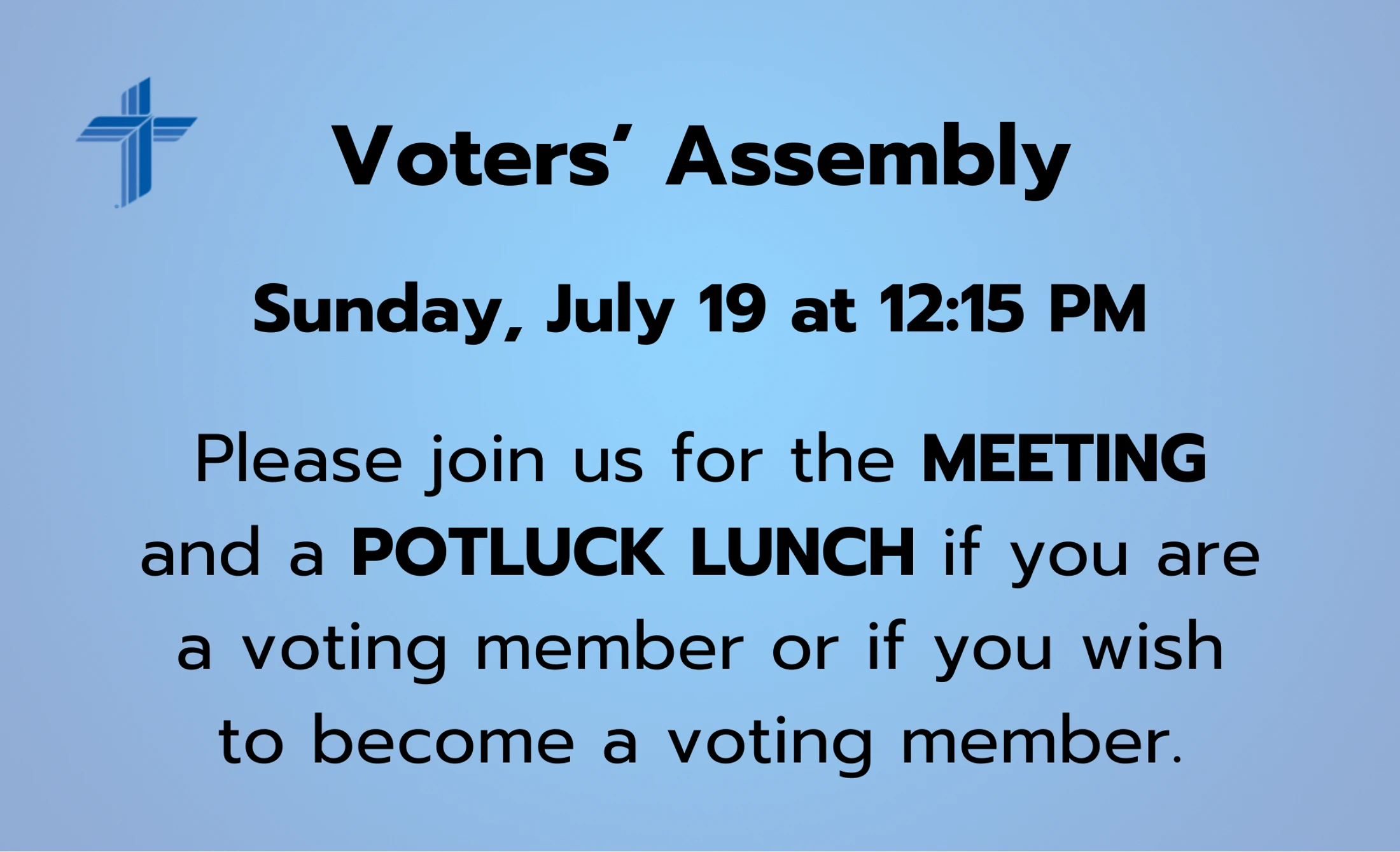 Voters' Assembly & Potluck Lunch