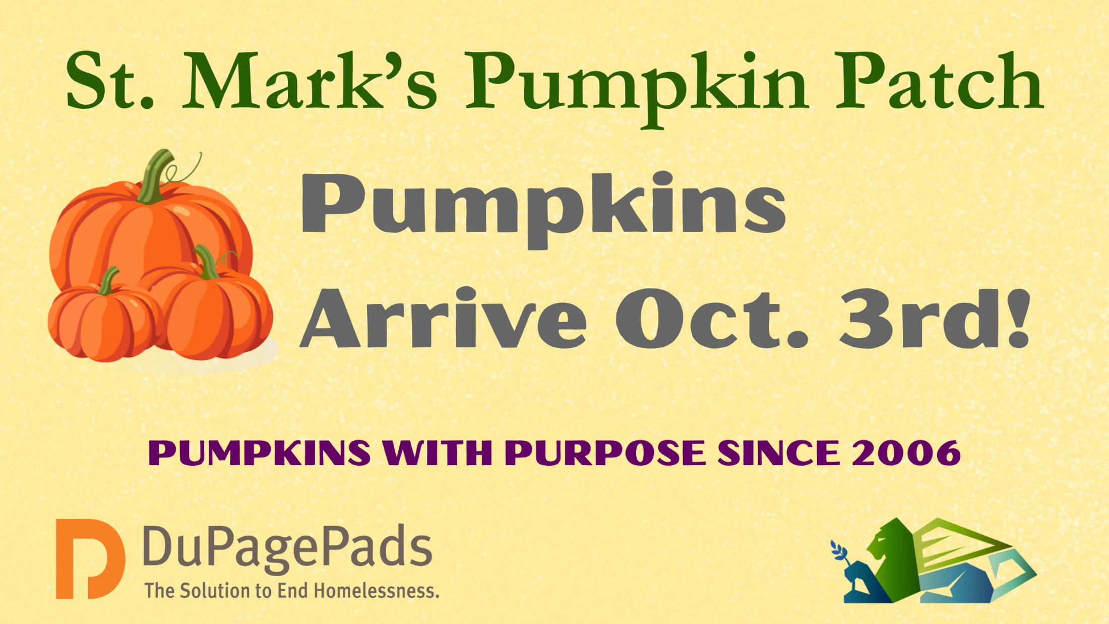 Pumpkins Arrive October 3