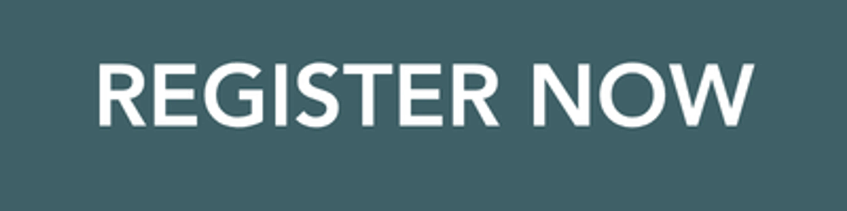 A dark teal banner with the text 'REGISTER NOW' in a bold, white, sans-serif font. This is a call-to-action graphic.