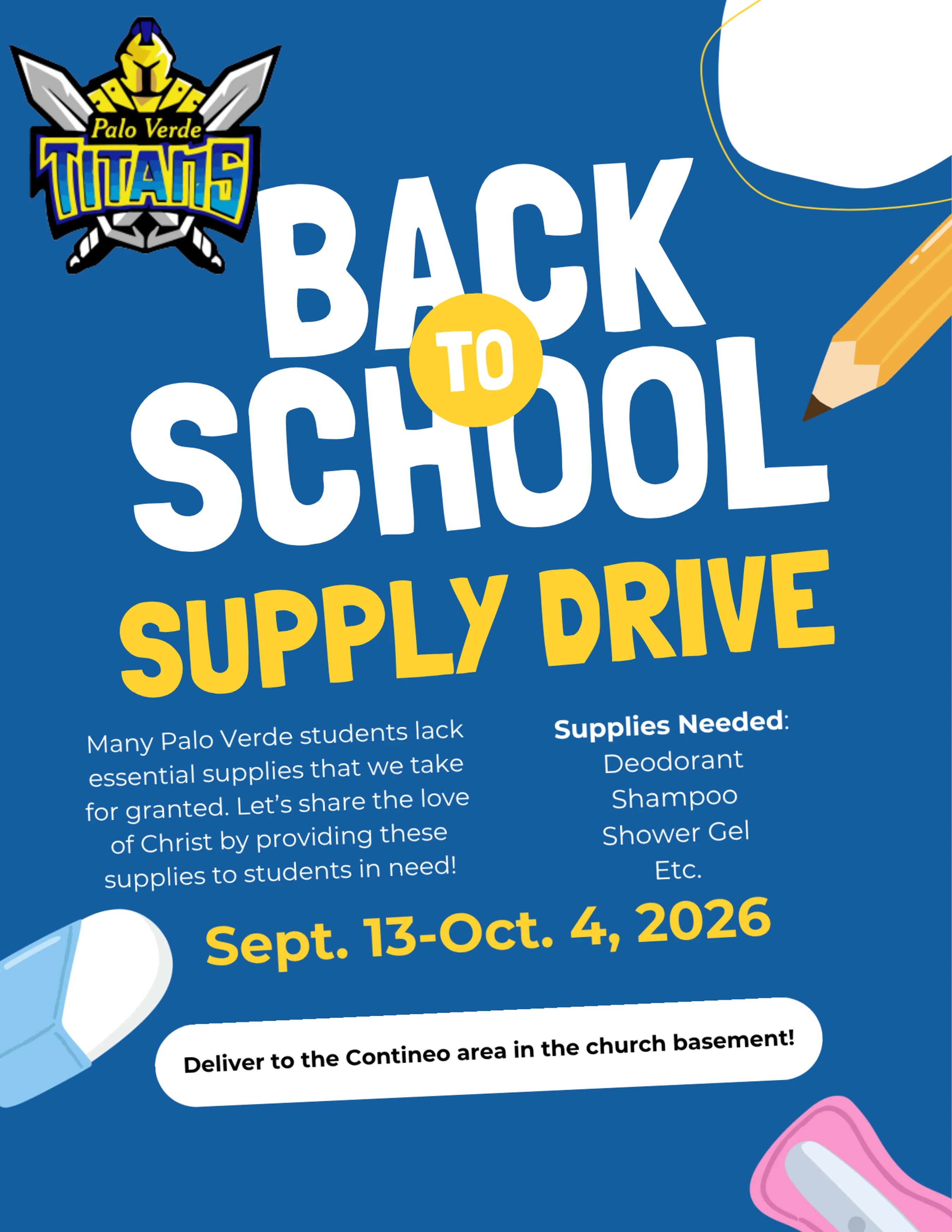 Opportunity to Serve<br><span style="font-weight: normal;">Palo Verde HS Supply Drive</span>