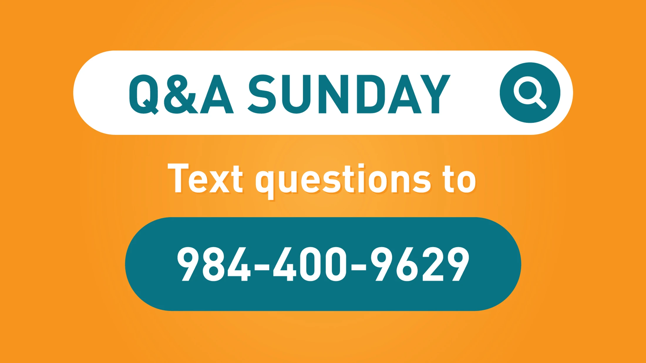 Live Q & A Sunday + Cookout