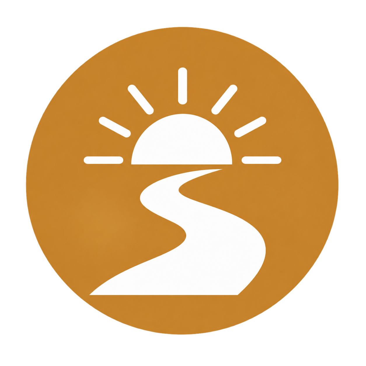 Image of path leading towards sun.