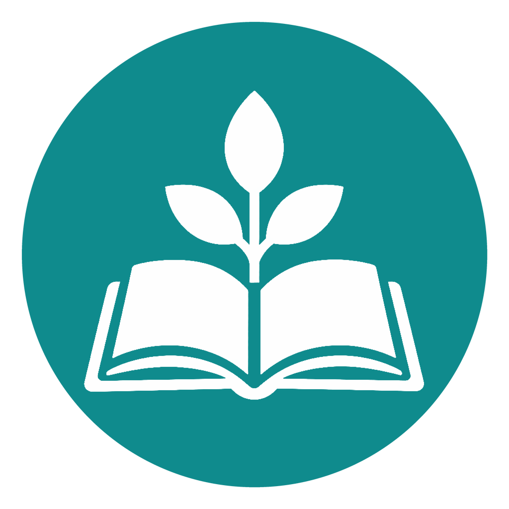 Image of leaf growing from book.