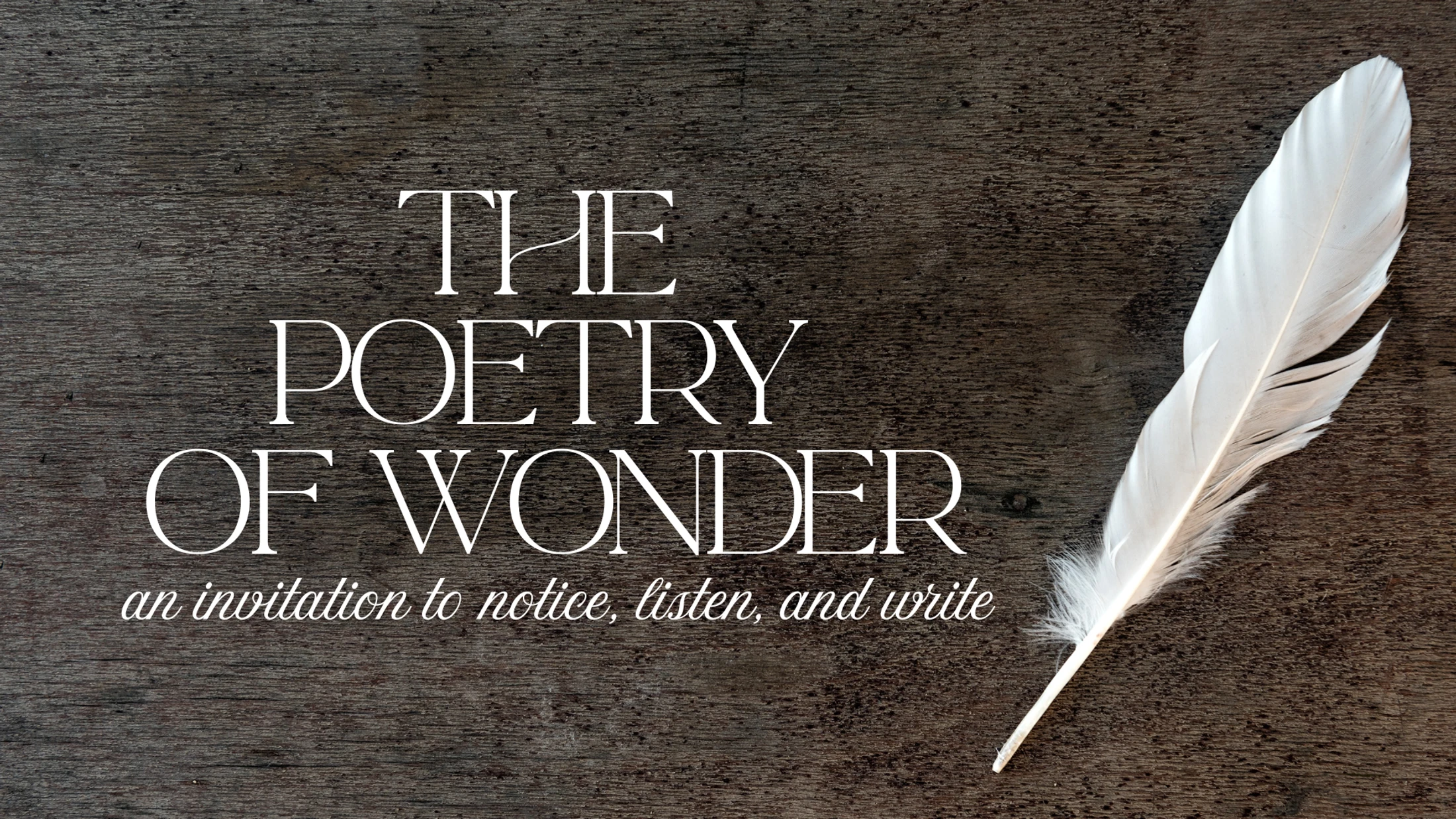 The Poetry of Wonder