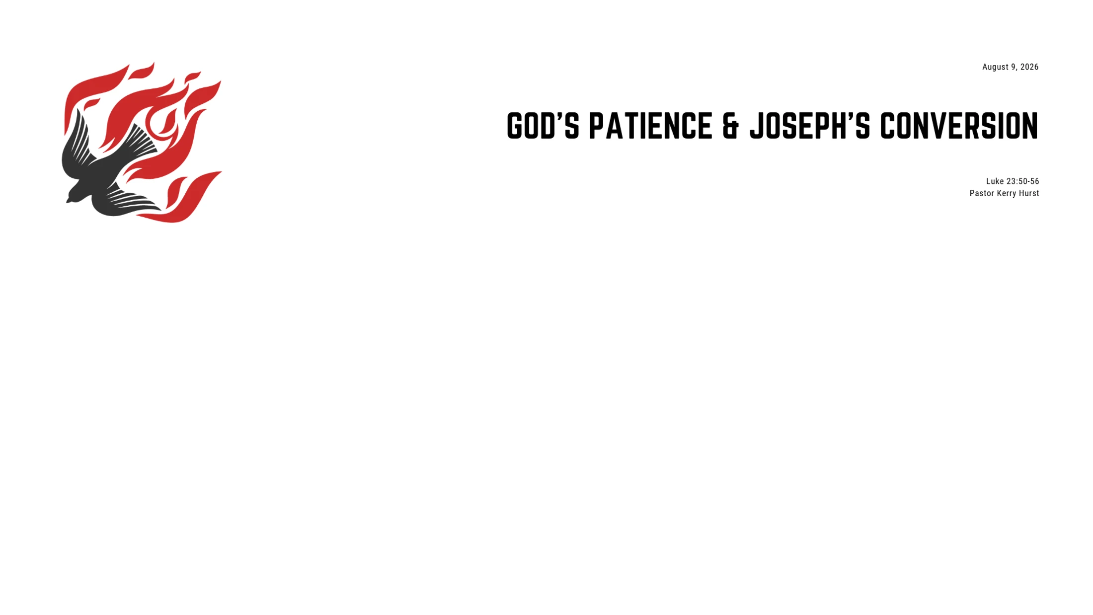 God's Patience & Joseph's Conversion
