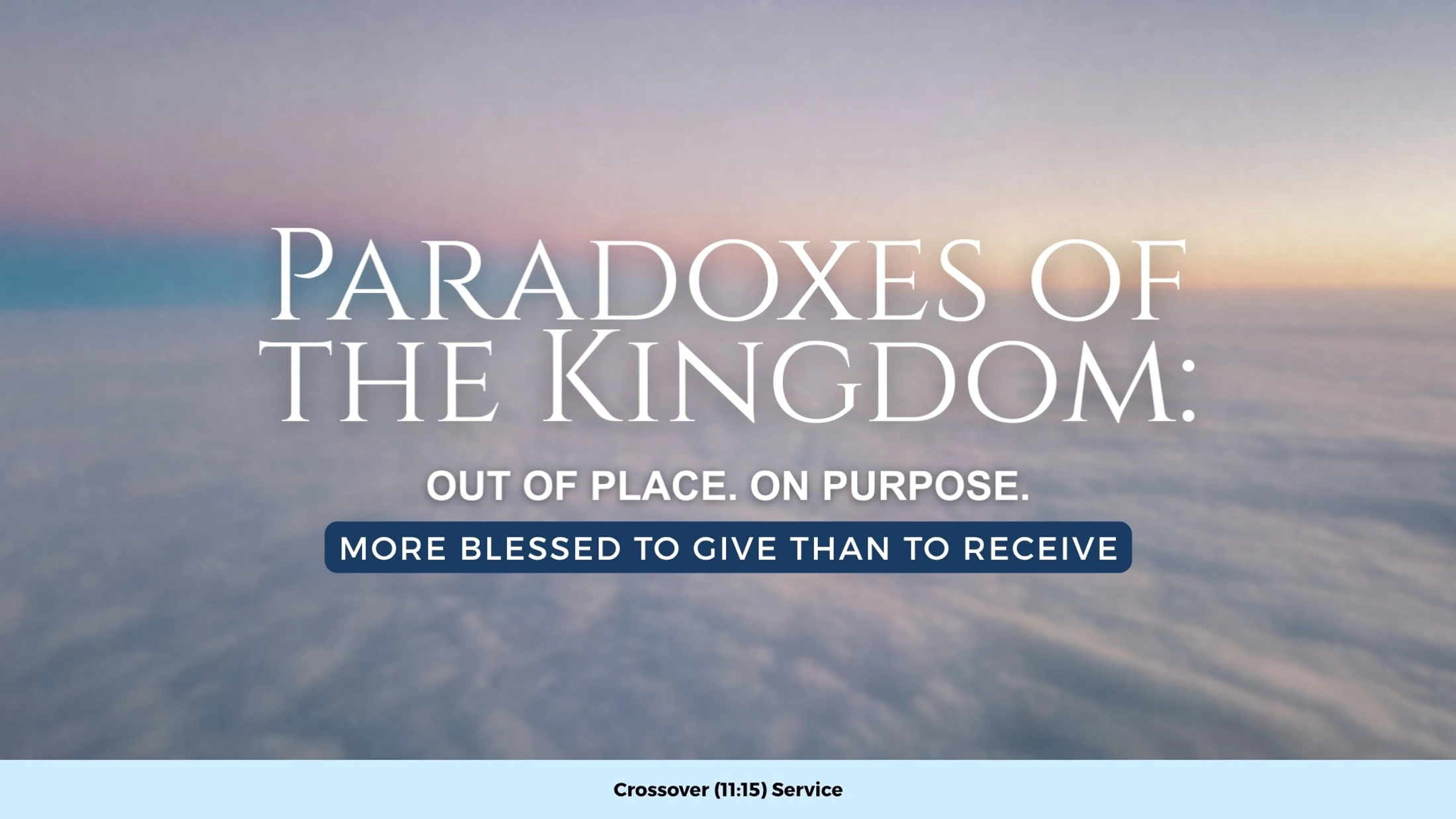 More Blessed to Give Than to Receive