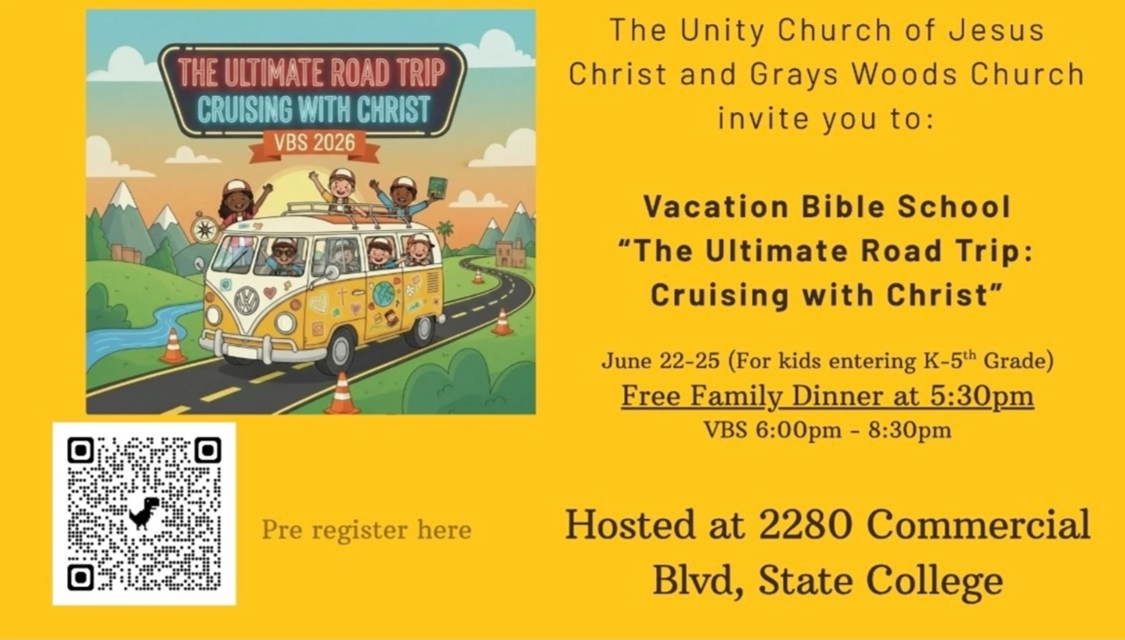VBS 2026 — THE ULTIMATE ROAD TRIP: CRUISING WITH CHRIST!