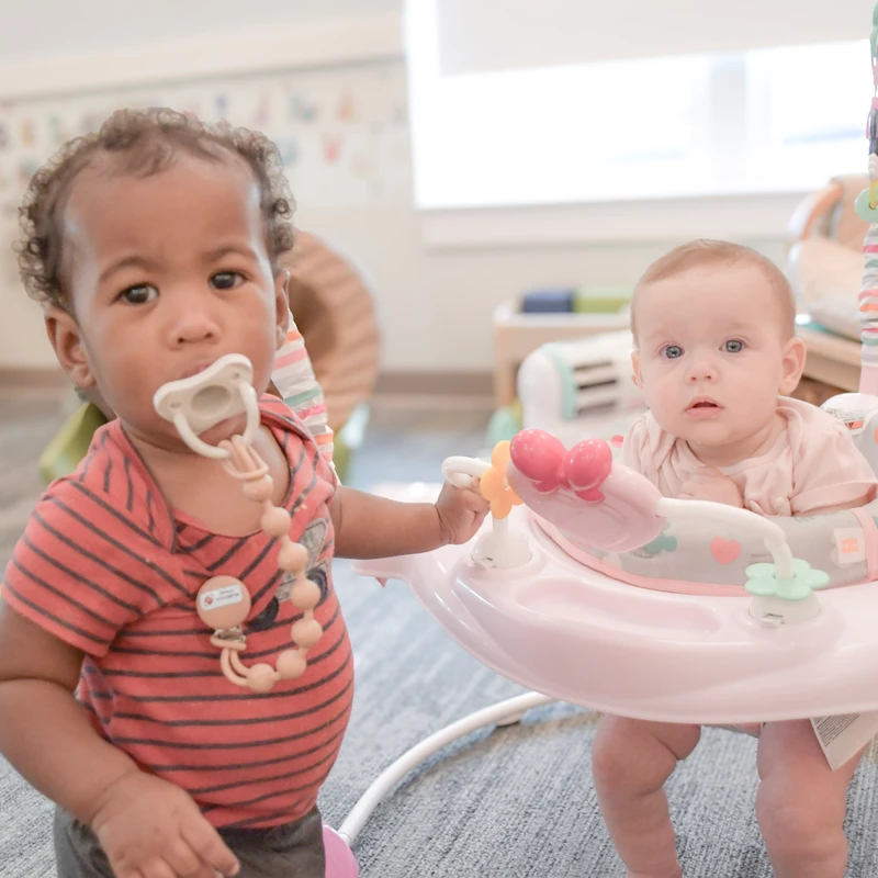 Infants especially focus on using all five senses in their daily learning and activities. Whether it's through crafts, one on one interactions with teachers or playing with classroom toys, we encourage sensory learning.