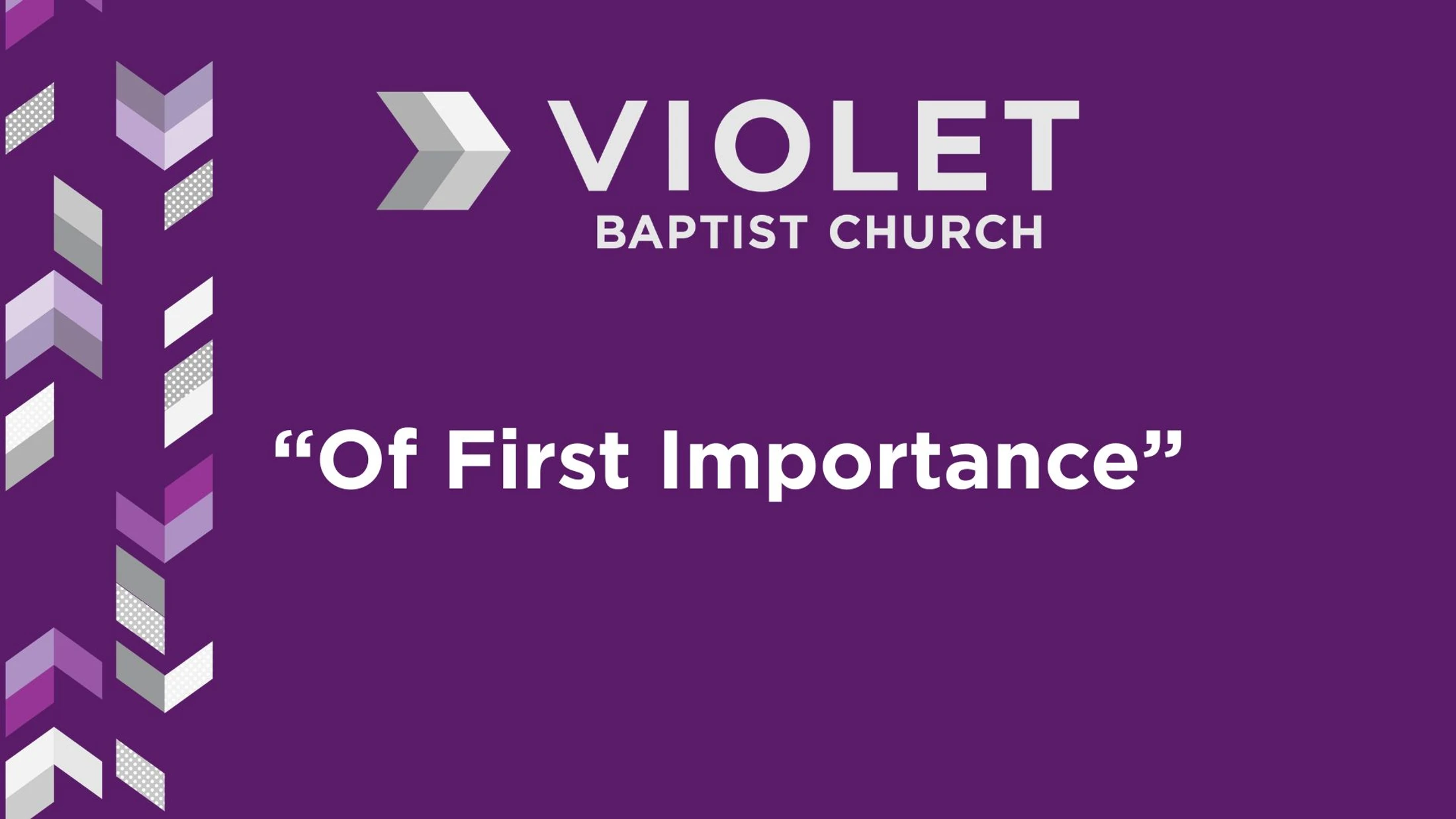 Of First Importance