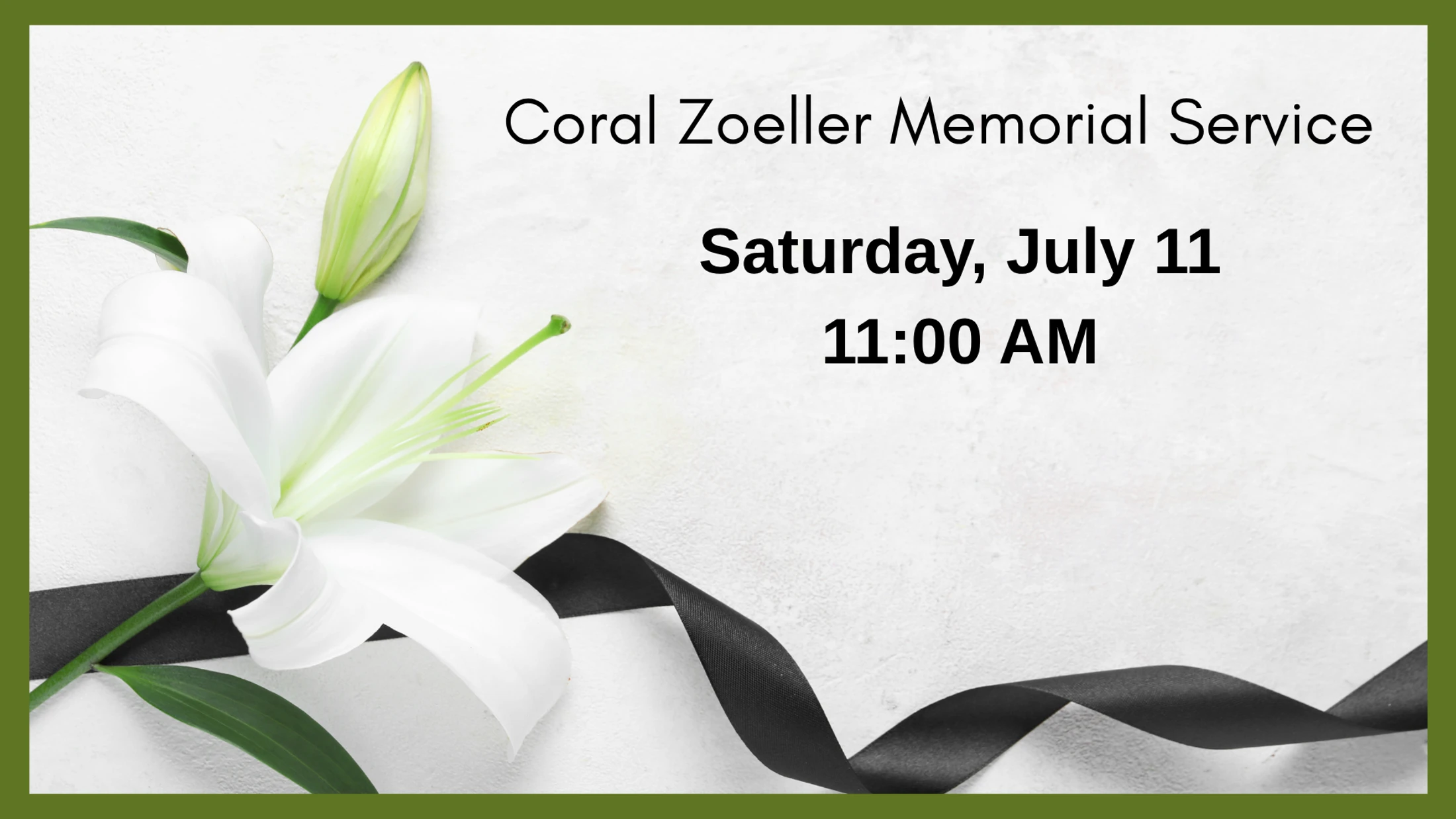 Coral Zoeller Memorial Service