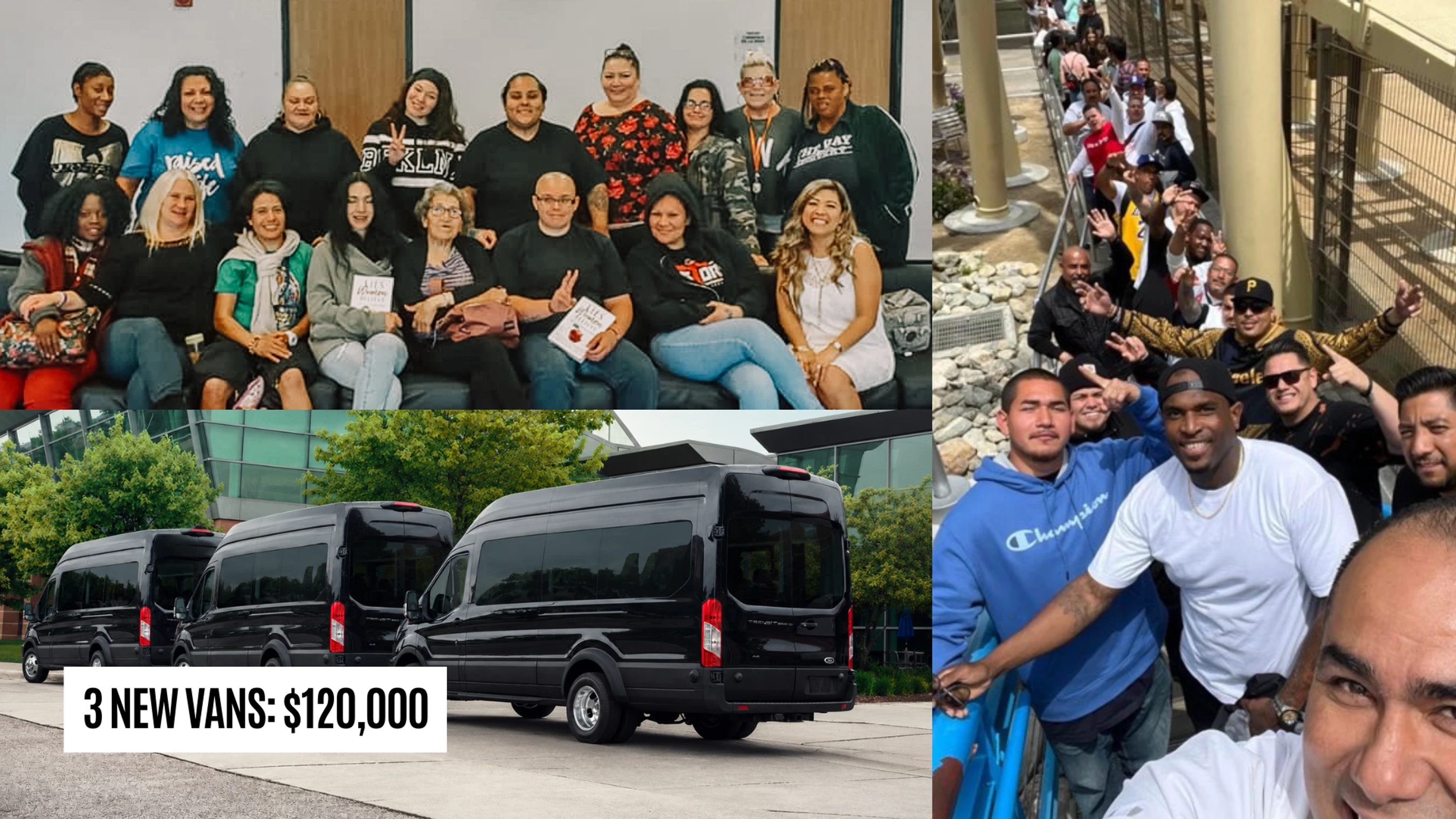 3 NEW VANS: $120,000