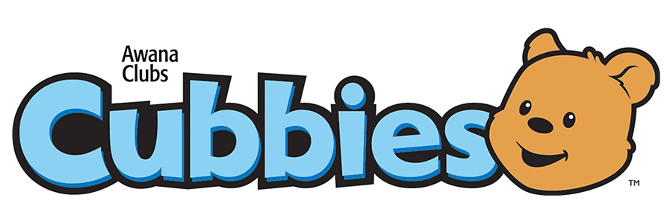 The Awana Clubs Cubbies logo, featuring the word 'Cubbies' in blue lettering with a friendly cartoon bear cub's head at the end.