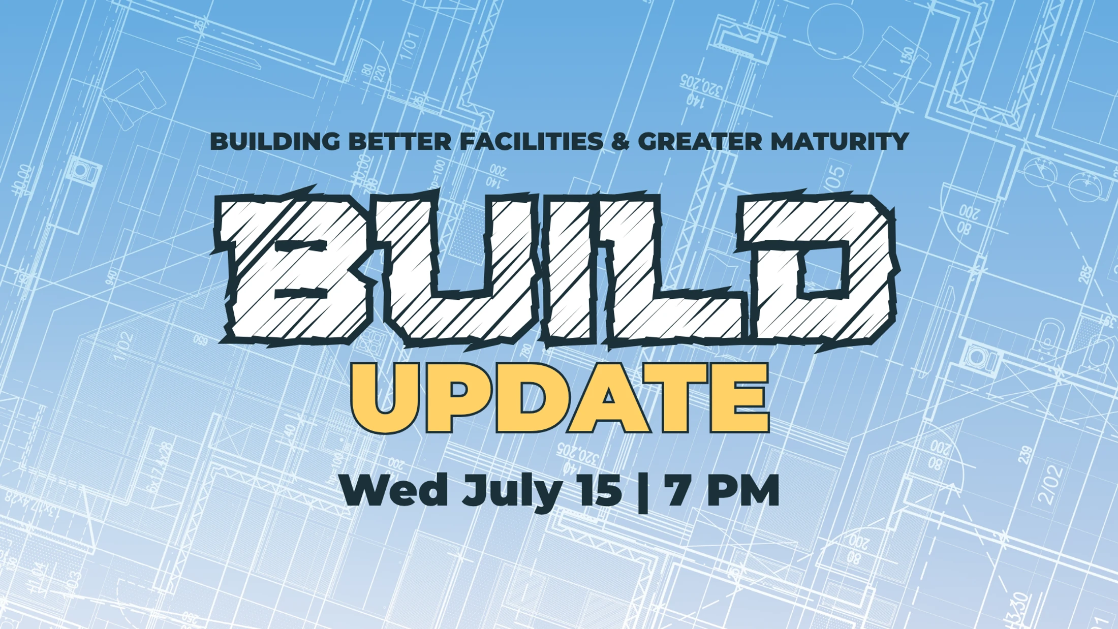 BUILD Campaign Update Night at The Crossing Church in‑person meeting graphic, inviting Milton Delaware families to hear progress on the BUILD capital campaign