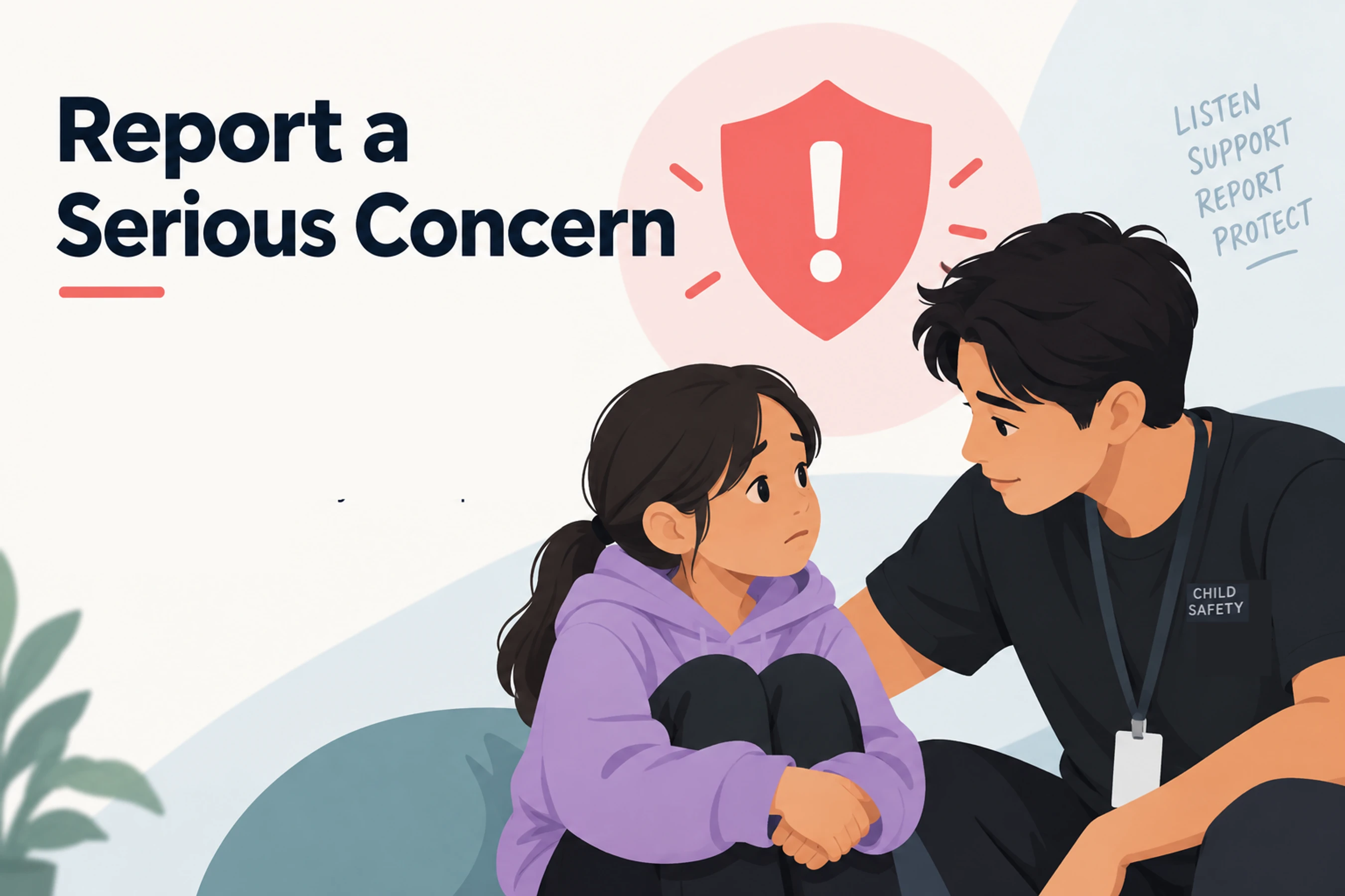 <i style=""><b>Report a serious child safety concern if you believe a child is at risk of harm right now, or that someone has seriously breached their responsibility to keep children safe.</b></i>