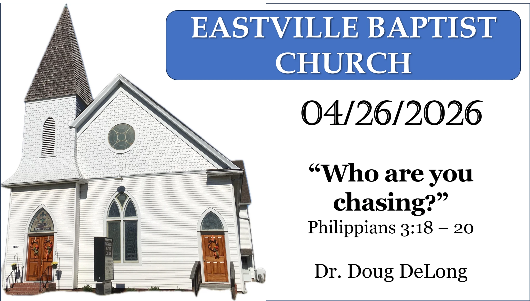 "Who are you chasing?" - Philippians 3:18 - 20