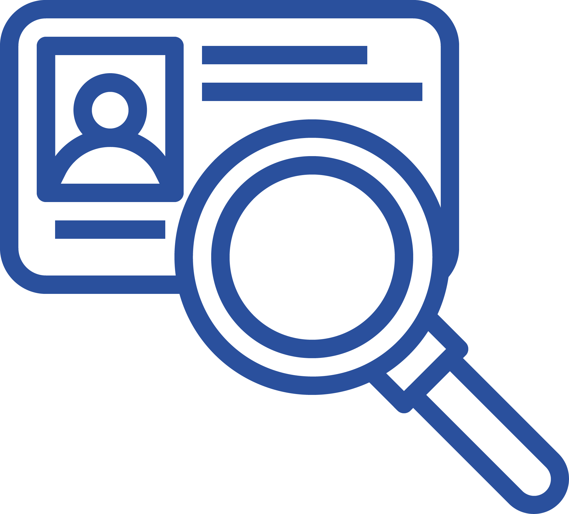 ID badge and magnifying glass for background checks