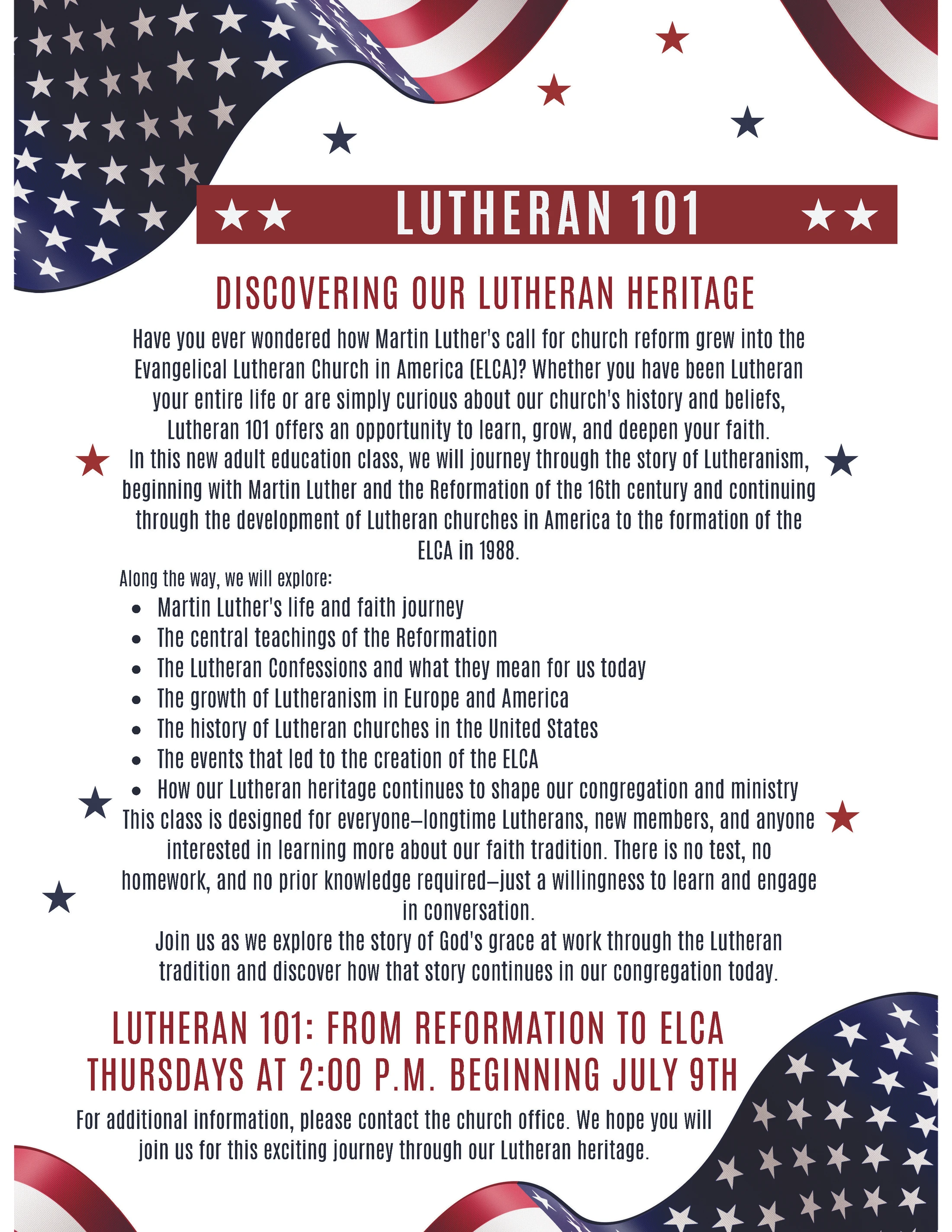 LUTHERAN 101: FROM REFORMATION TO ELCA