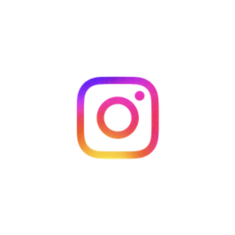 The Instagram logo, a stylized camera icon with a purple, pink, and yellow gradient, centered on a plain white background.