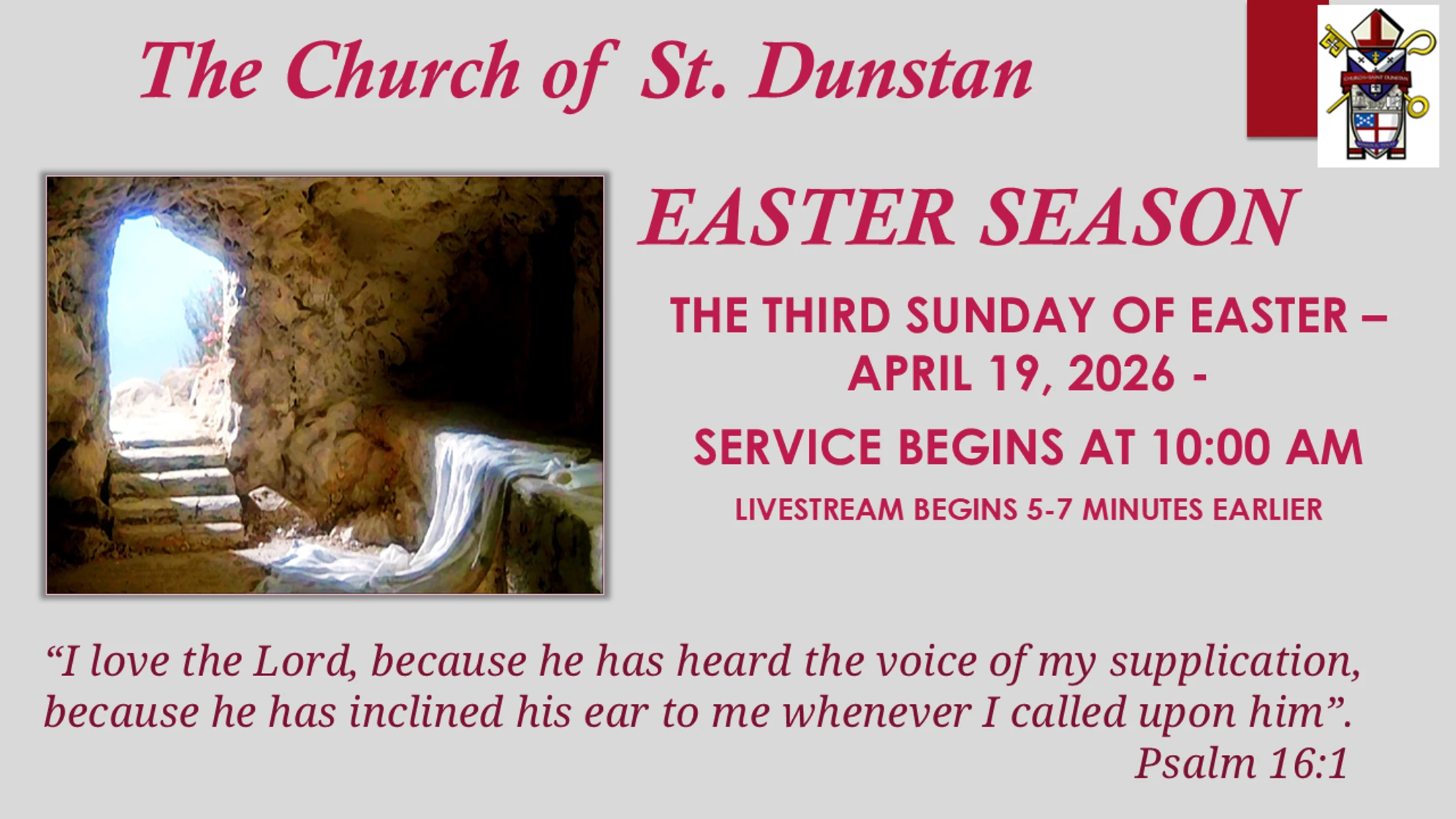 April 19, 2026,  The Third Sunday of Easter - Bishop Fraser Lawton
