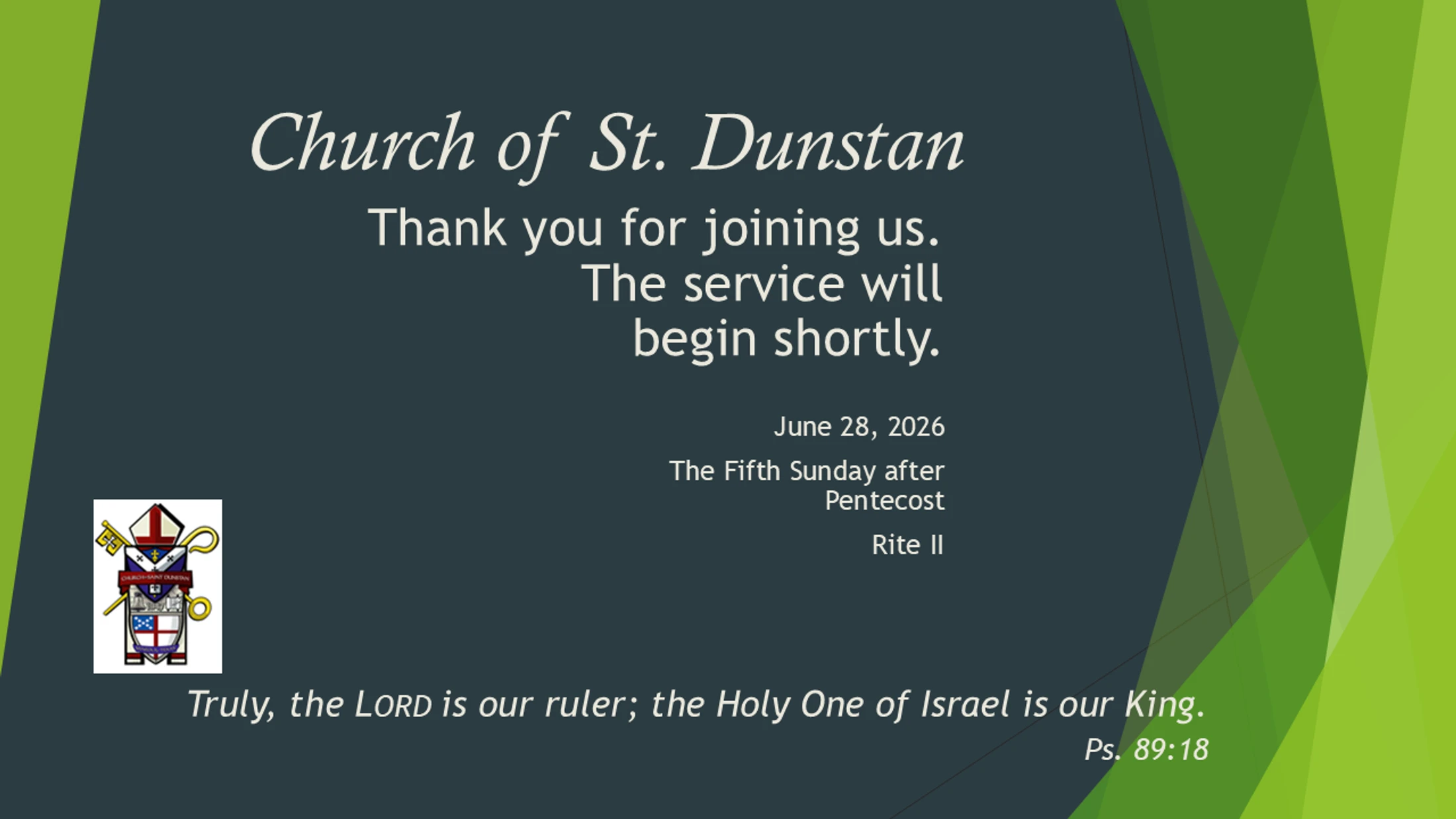 June 28, 2026,  Fifth Sunday after Pentecost - The Rev. Cynthia Moore