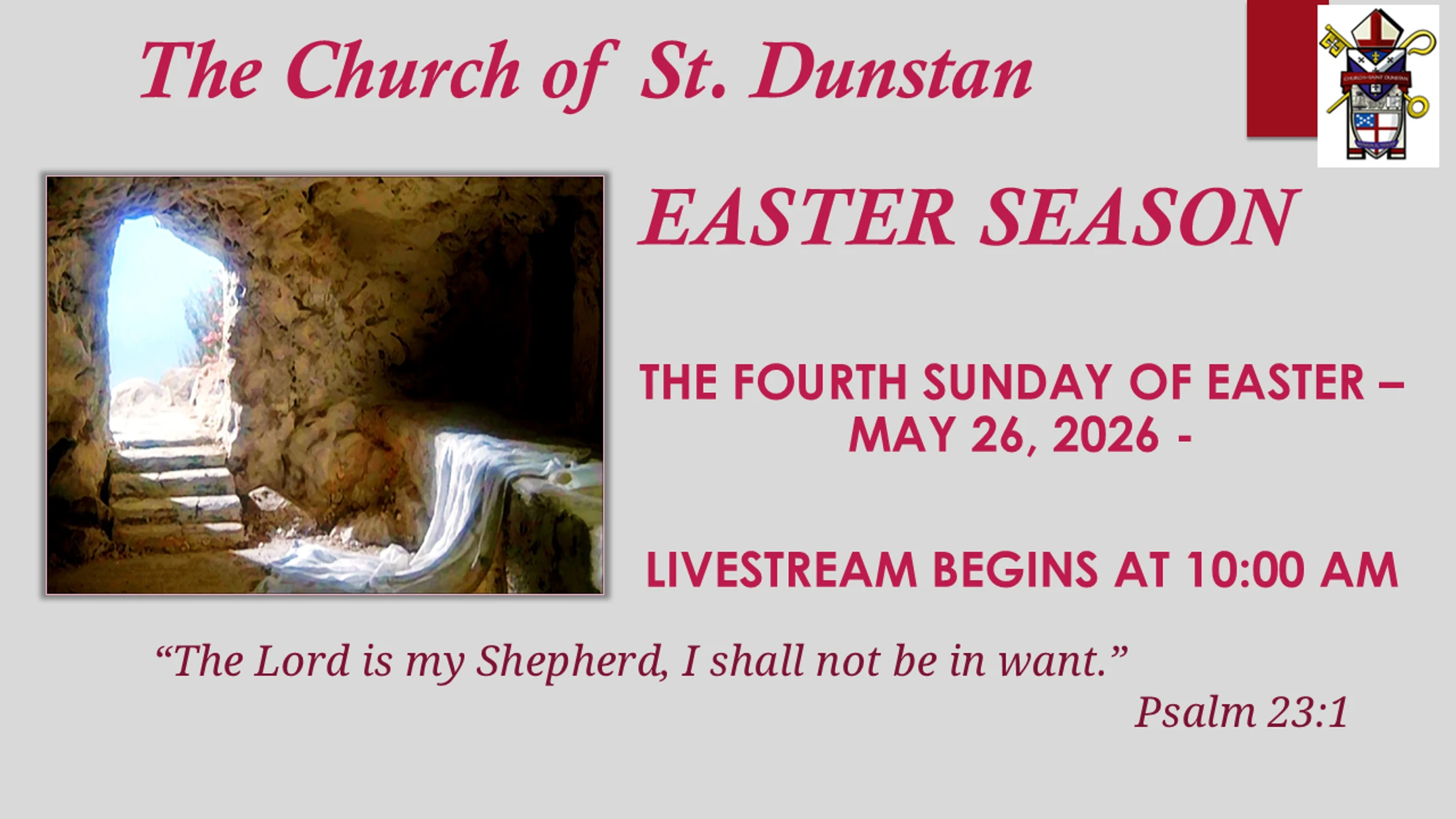 April 26, 2026,  The Fourth Sunday of Easter - Mother Cynthia Moore
