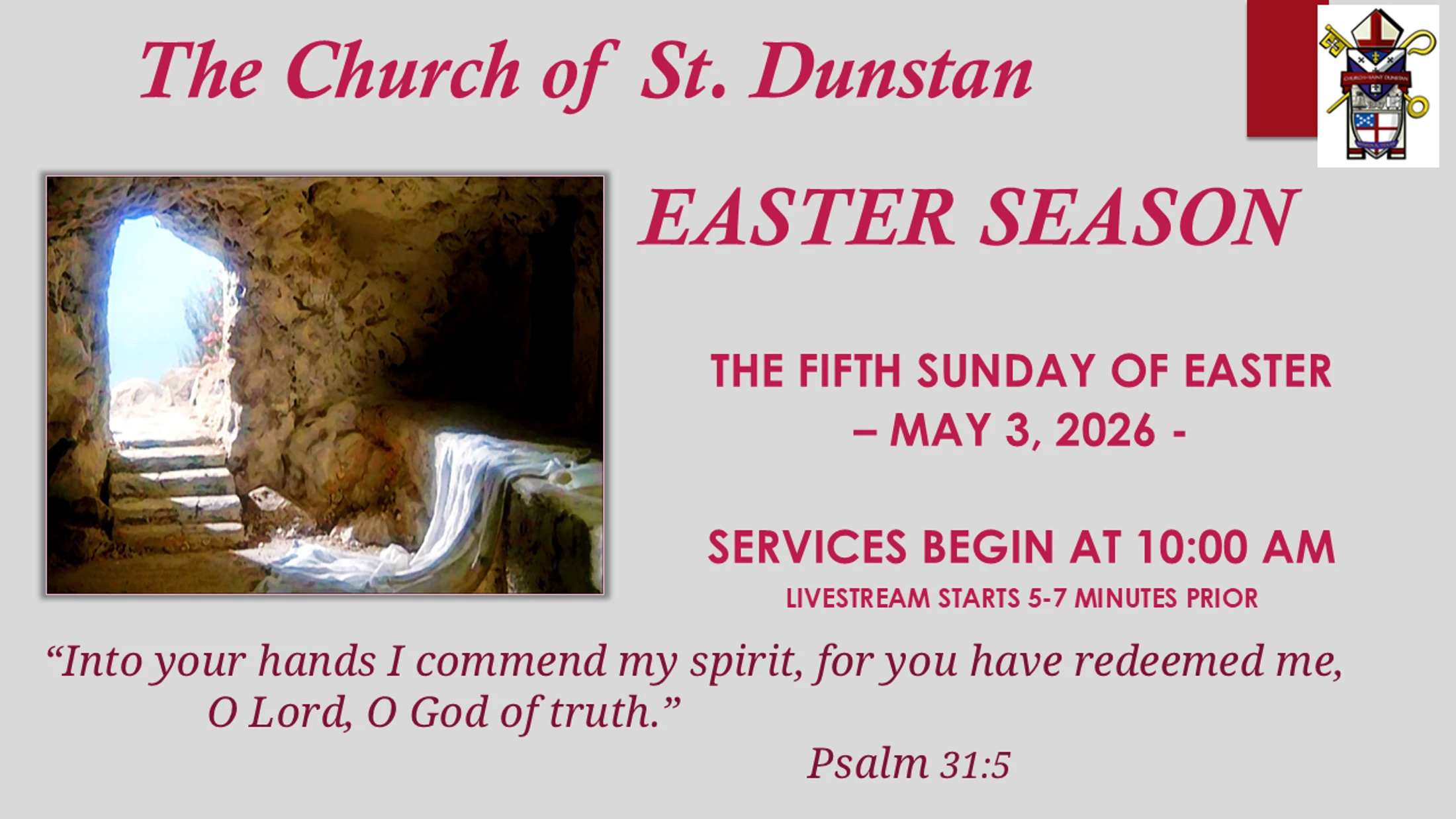 May 3, 2026,  The Fifth Sunday of Easter - Bishop Fraser Lawton