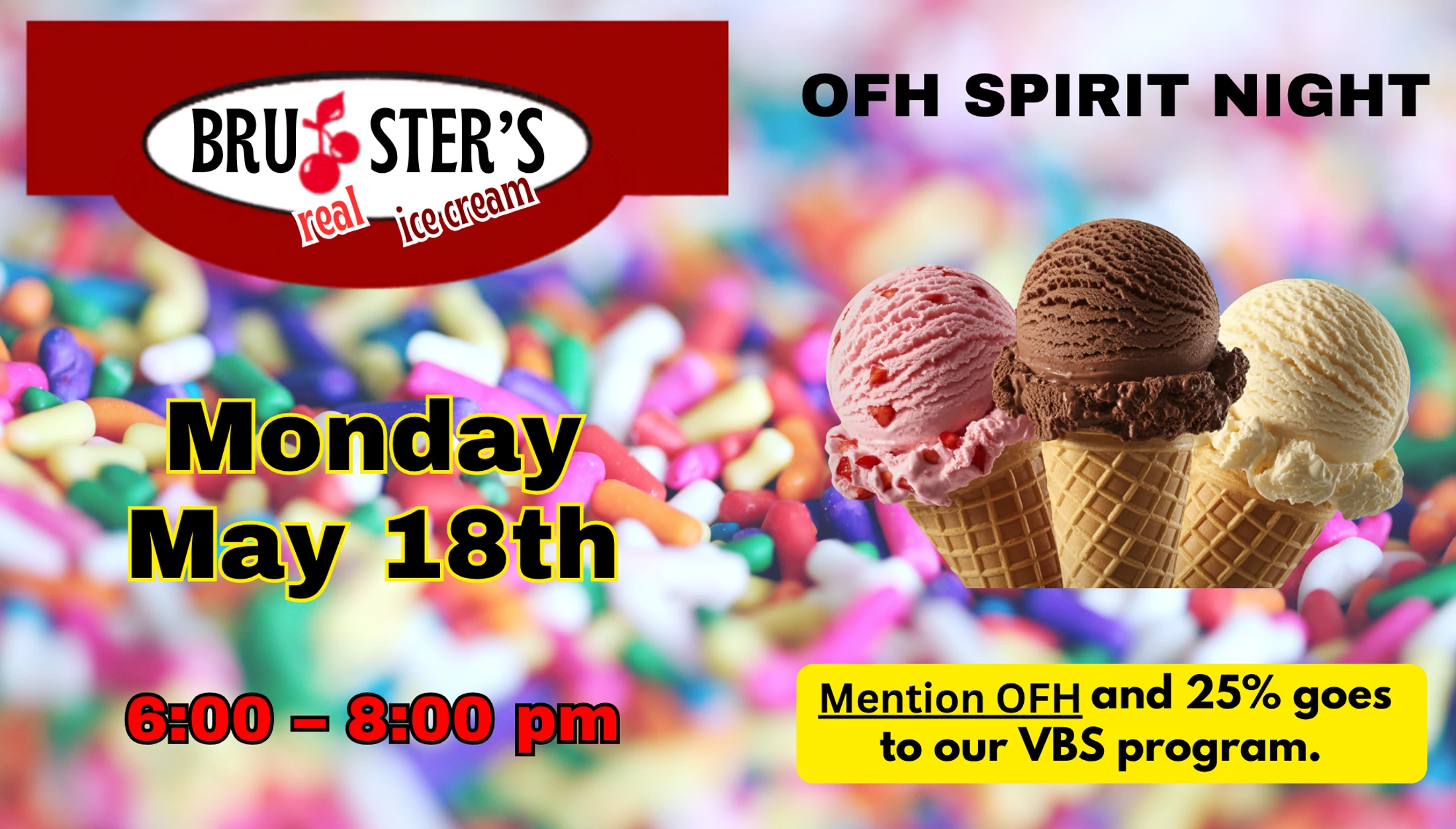 2026 VBS Spirit Night - Bruster's