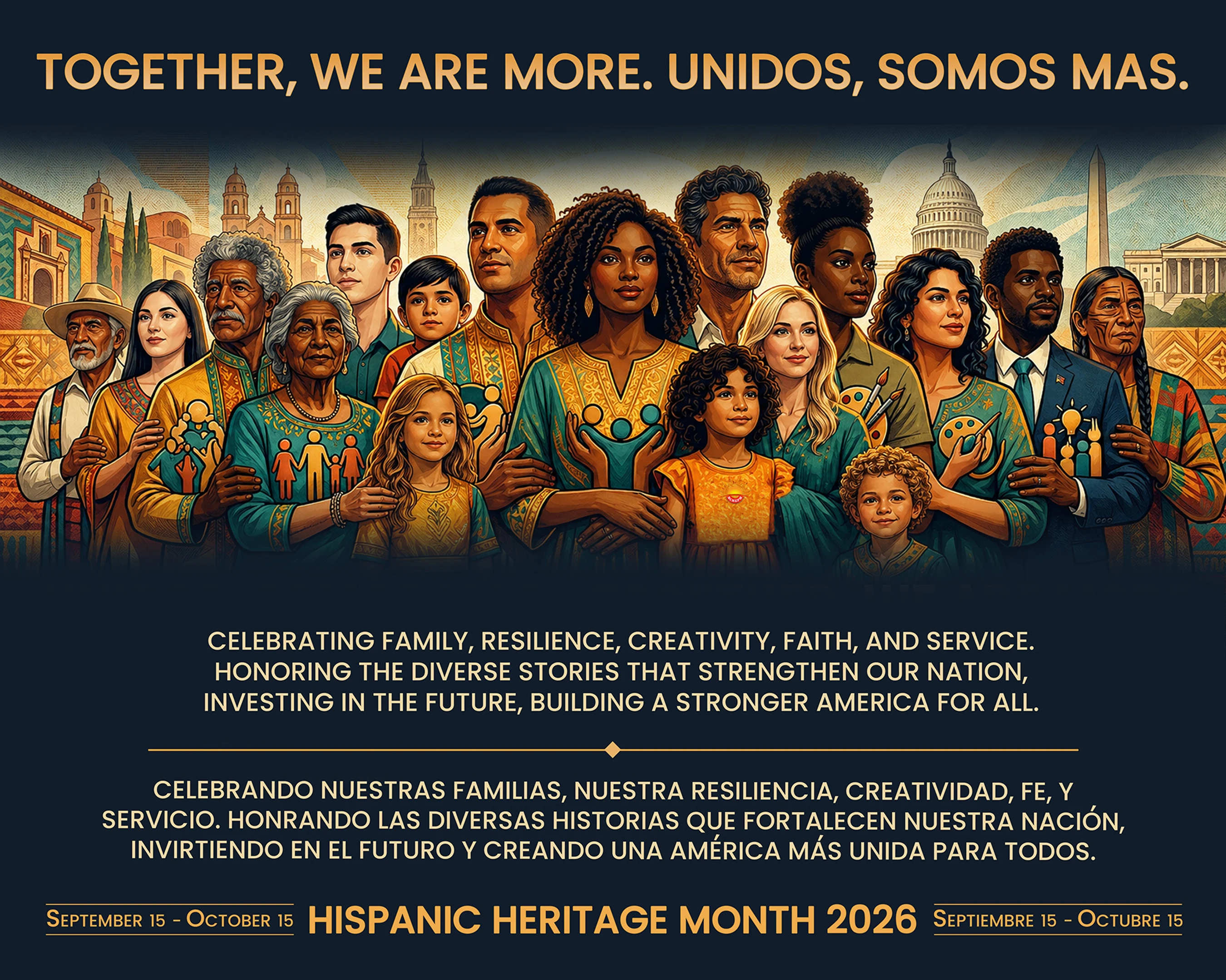 <span>This year’s national theme is “Unidos, Somos Más,” which means “Together, We Are More.” This theme highlights the incredible spirit of innovation, resilience, and unity that defines the Hispanic and Latino experience.</span>
