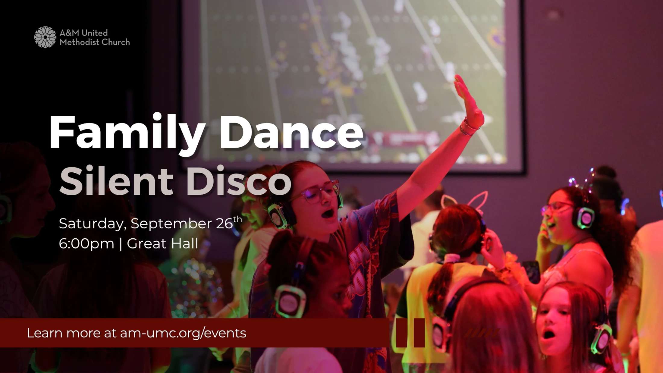 Family Dance: Silent Disco, Sat., Sept. 26, 6 PM | Great Hall