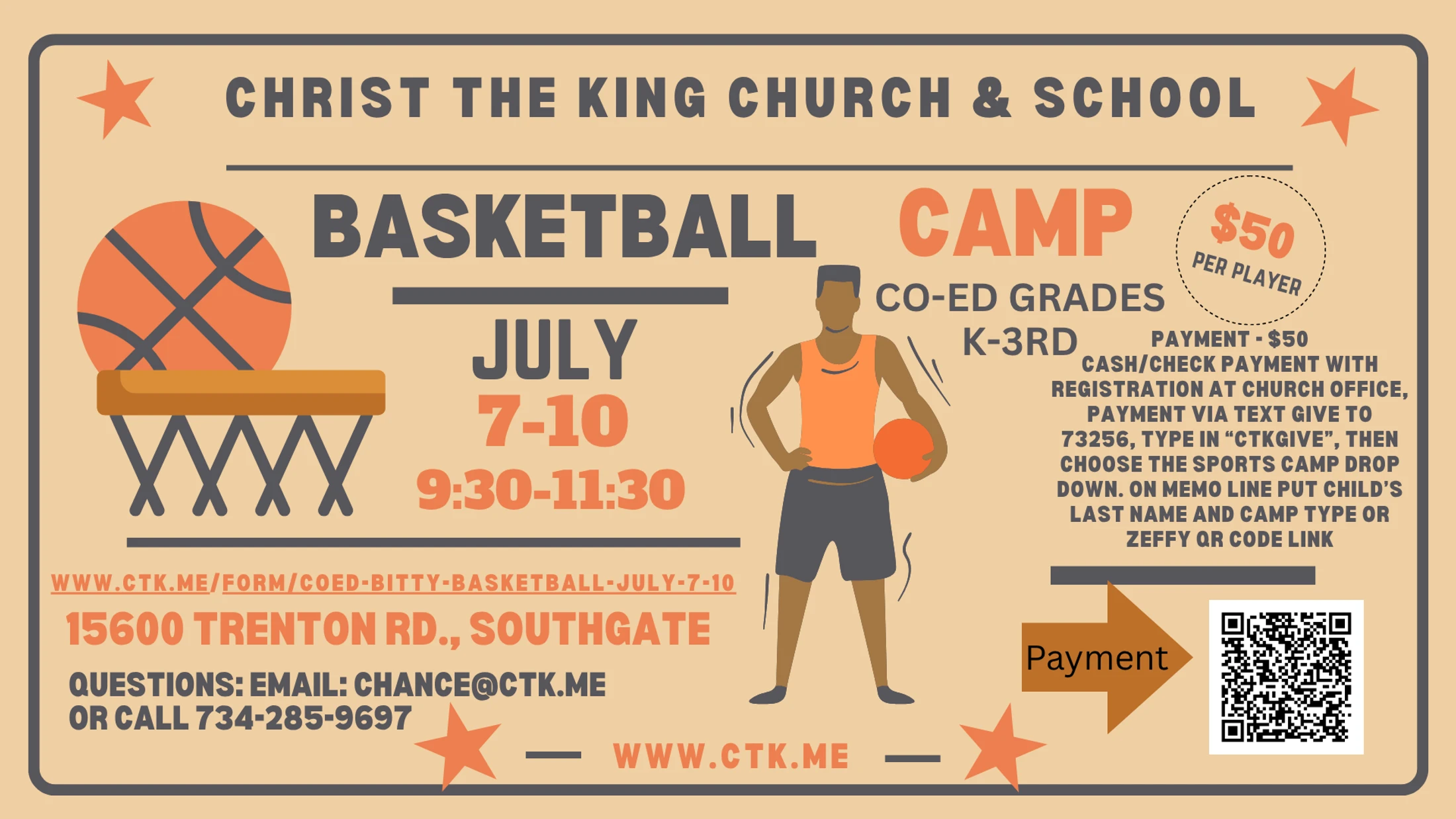 CoEd Bitty Basketball Camp K-3rd (July 7-10, 2026)