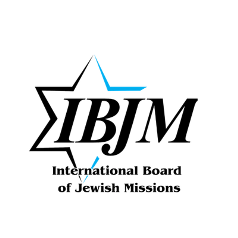 The logo for the International Board of Jewish Missions, featuring the acronym IBJM inside a black and blue Star of David.