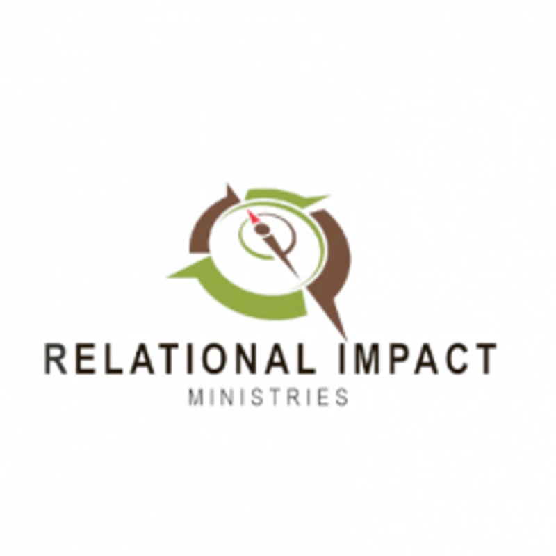 The logo for Relational Impact Ministries, featuring a stylized compass in green and brown above the organization's name on a white background.