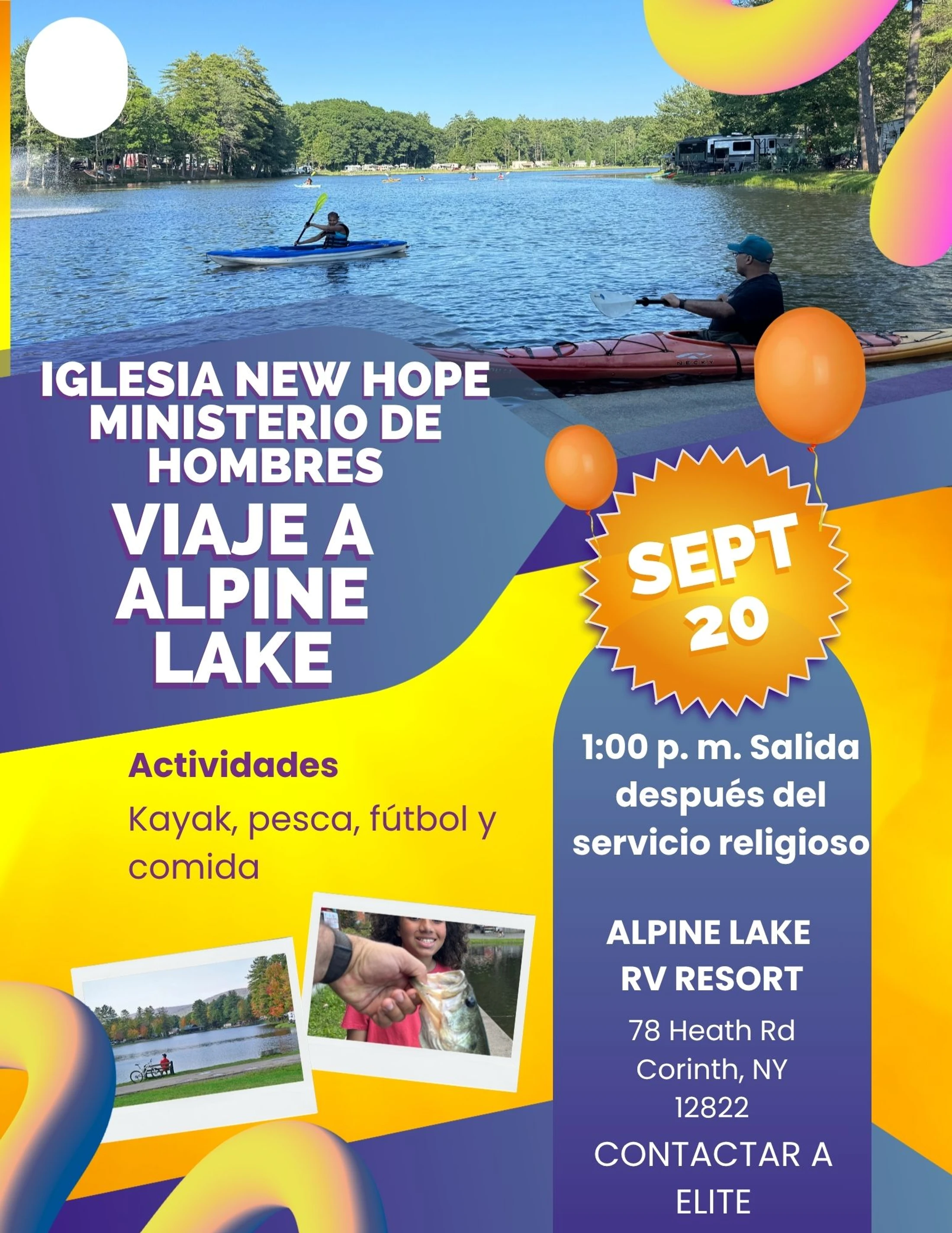 Viaje del Ministerio de Hombres a Alpine Lake - 09-20-2026