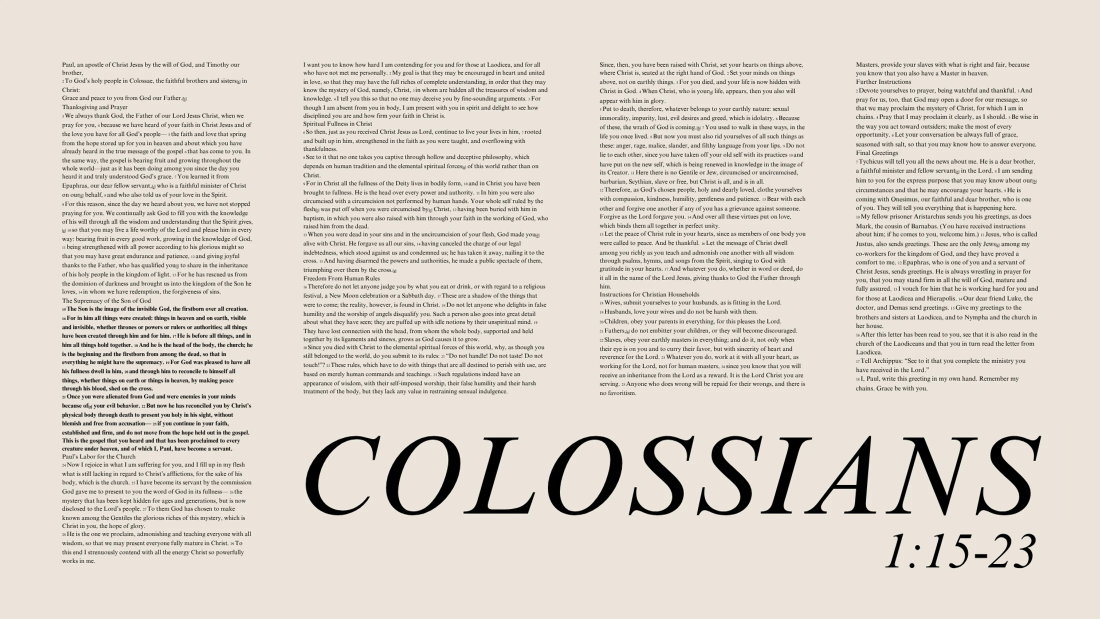 COLOSSIANS 1:15-23