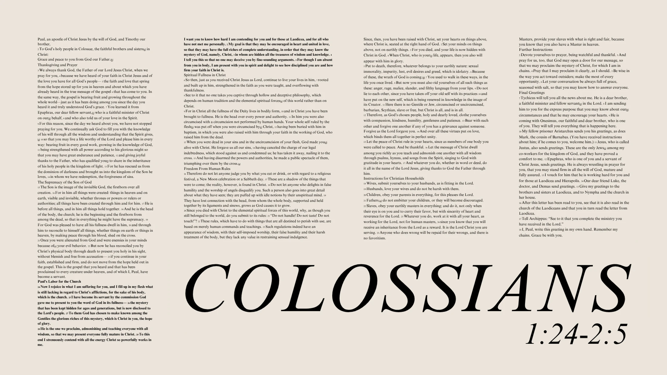 COLOSSIANS 1:24-2:5