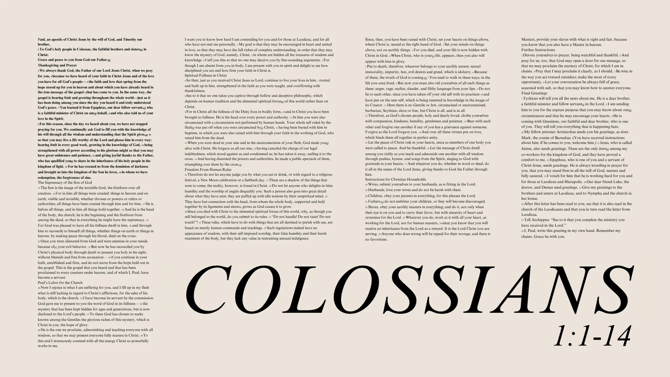 COLOSSIANS 1:1-14