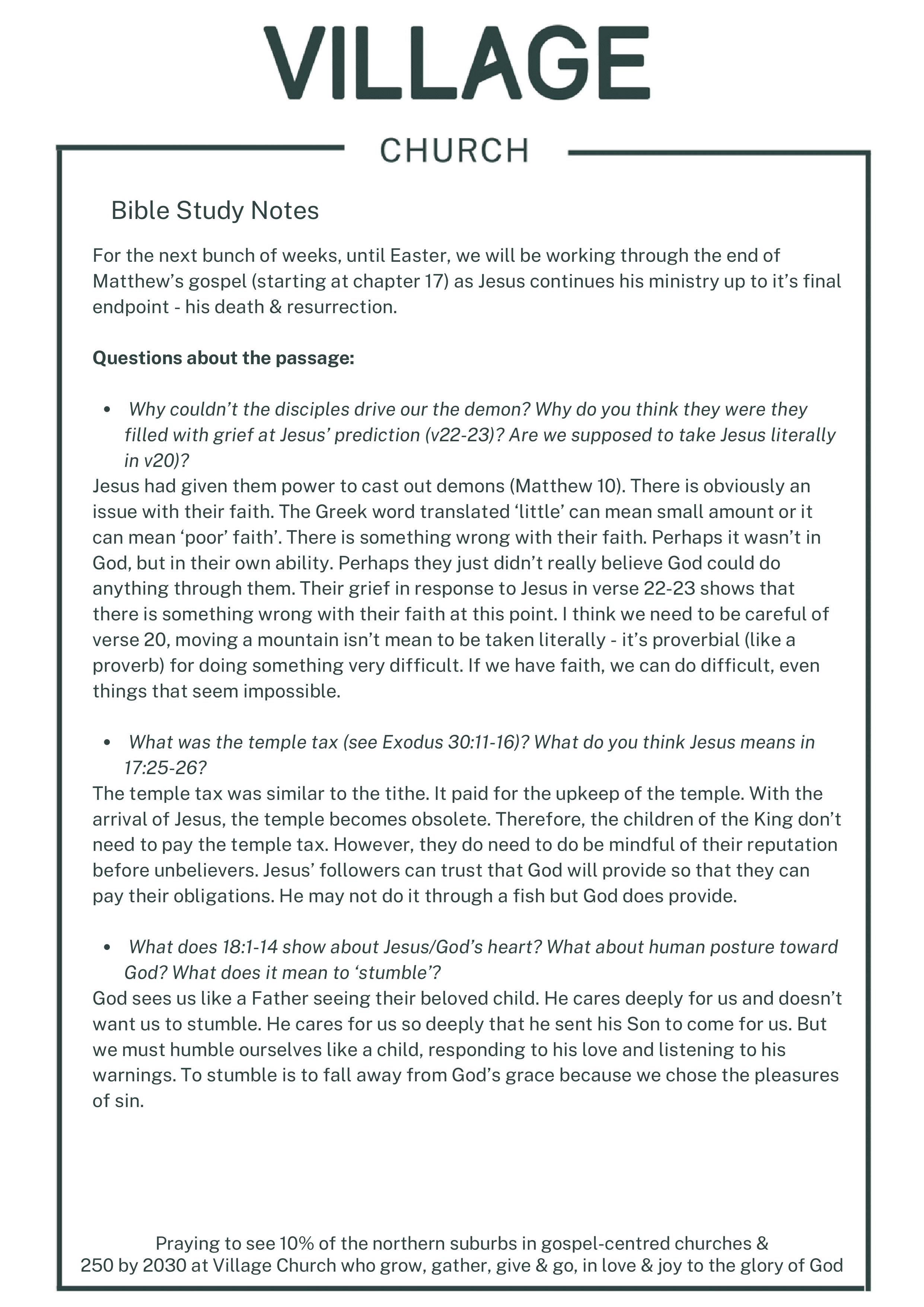 Matthew Bible Study Notes – Page 2