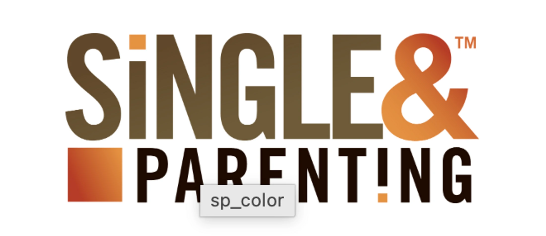 The Single & Parenting logo features the word 'SINGLE' above 'PARENTING' in a brown font, with an orange ampersand and orange square design elements.